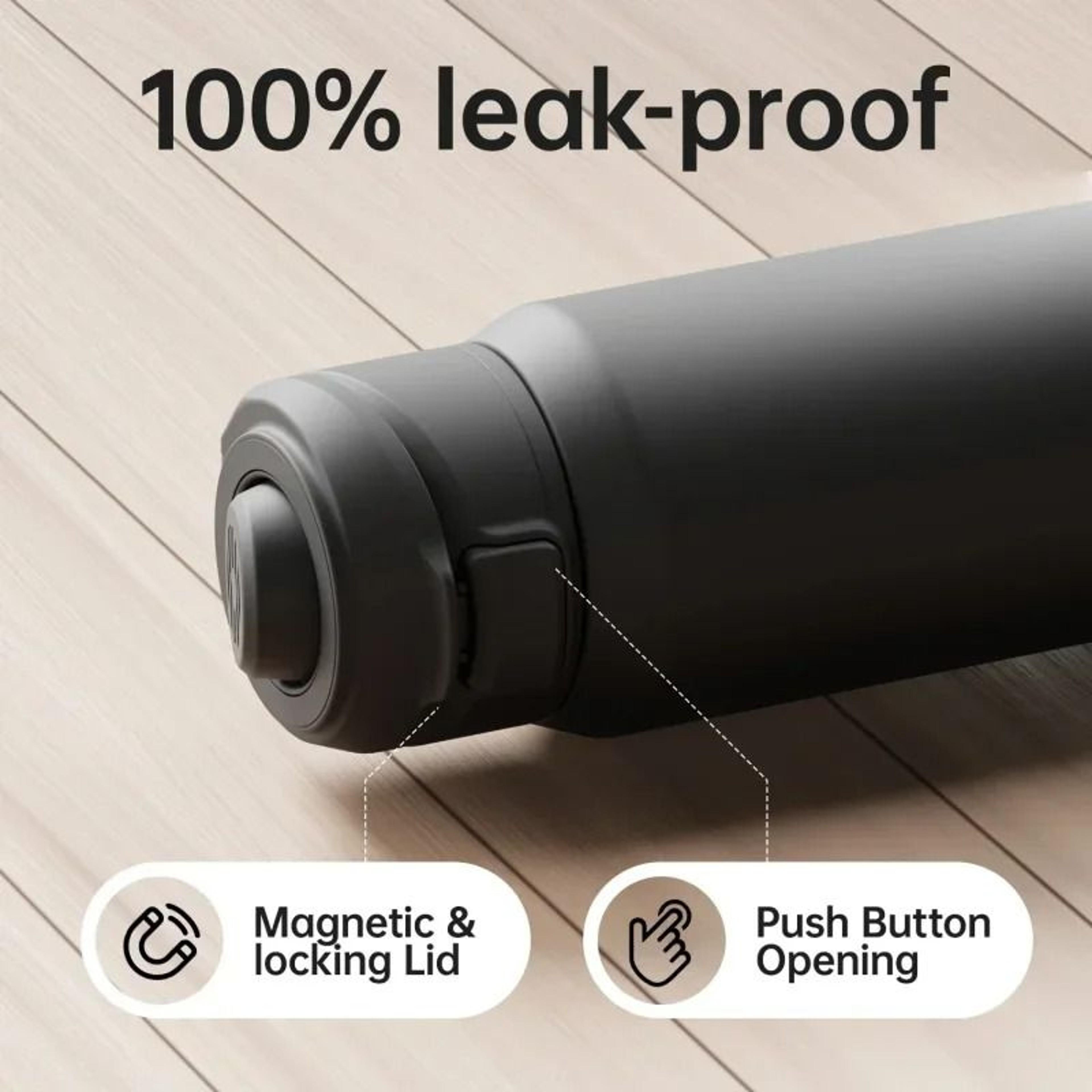 FEIJIAN Stainless Steel Sports Water Bottle  Magnetic Phone Holder  Bouncing Cover Thermos 3