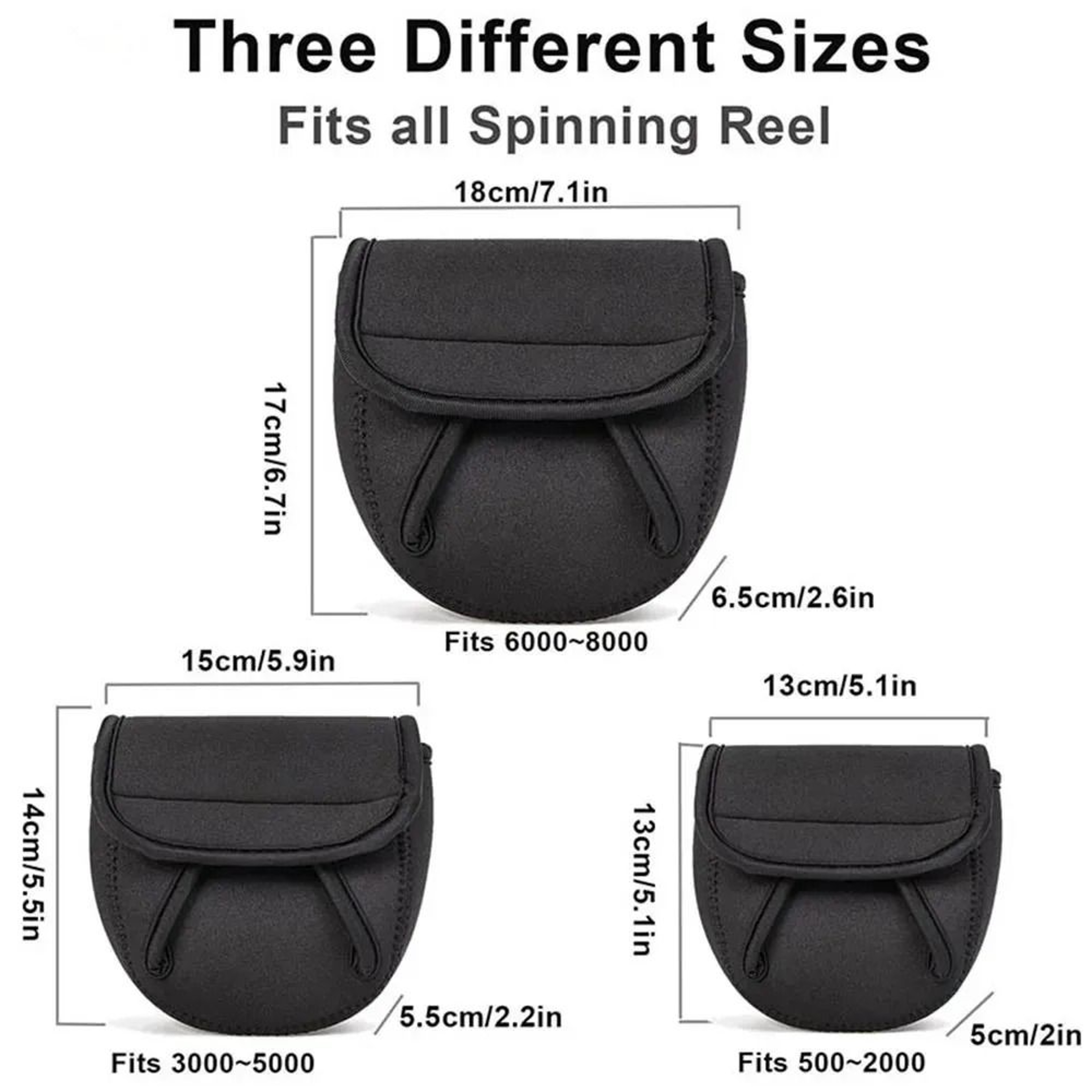 Universal Neoprene Spinning Fishing Reel Cover  Waterproof Protective Storage Case 3