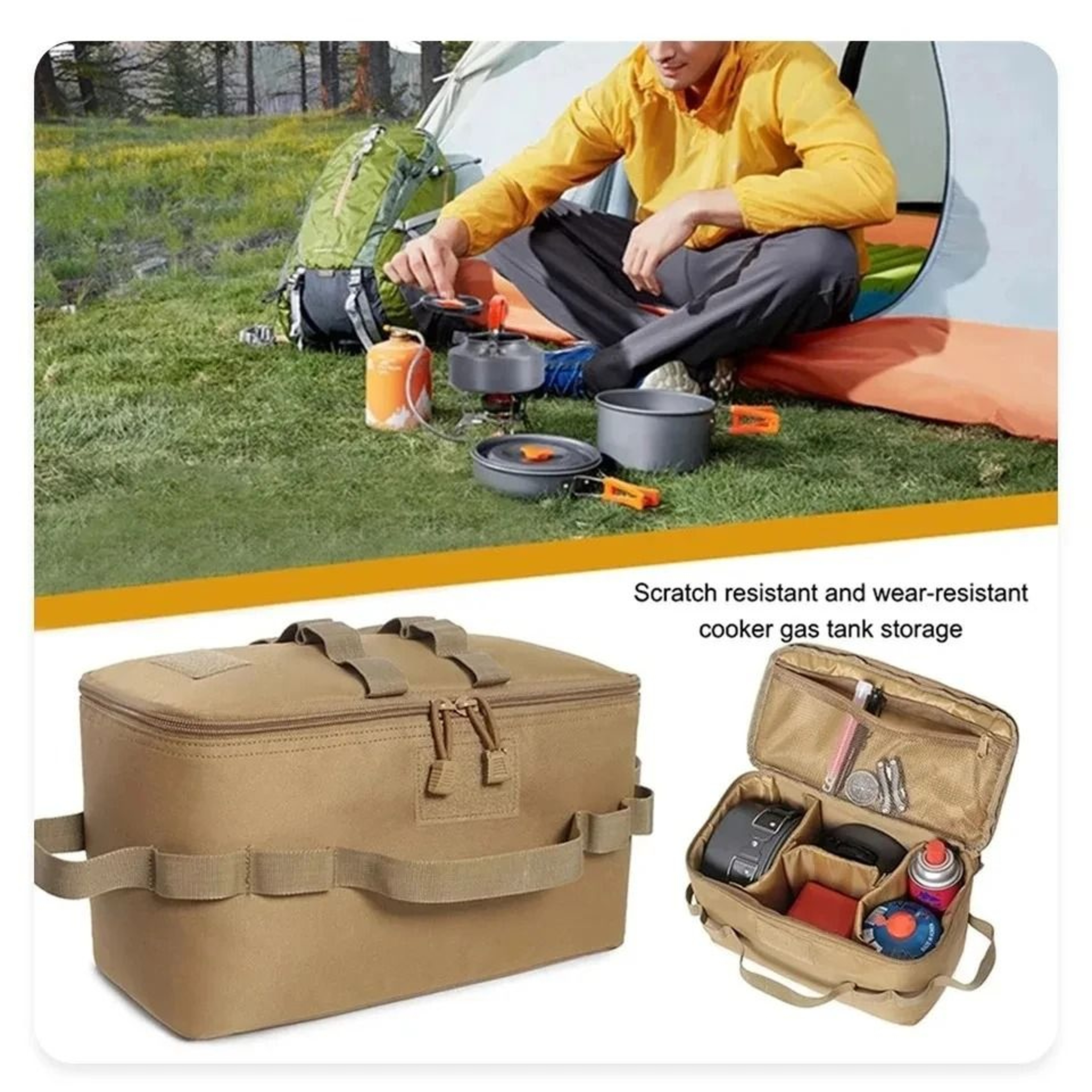 Outdoor Camping Storage Bag  Large Capacity Cookware  Gas Tank Organizer 4