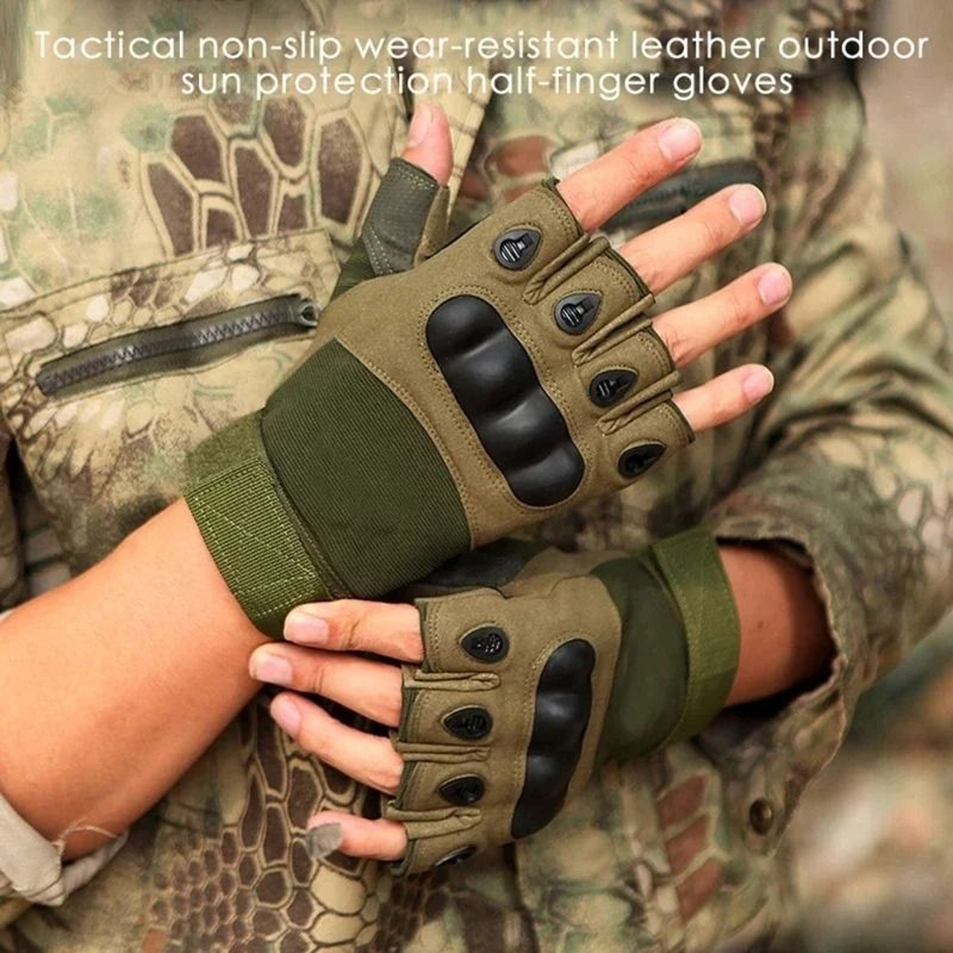 Half Finger Mens Tactical Gloves  Impact Resistant Outdoor Sports  Military Gear 0