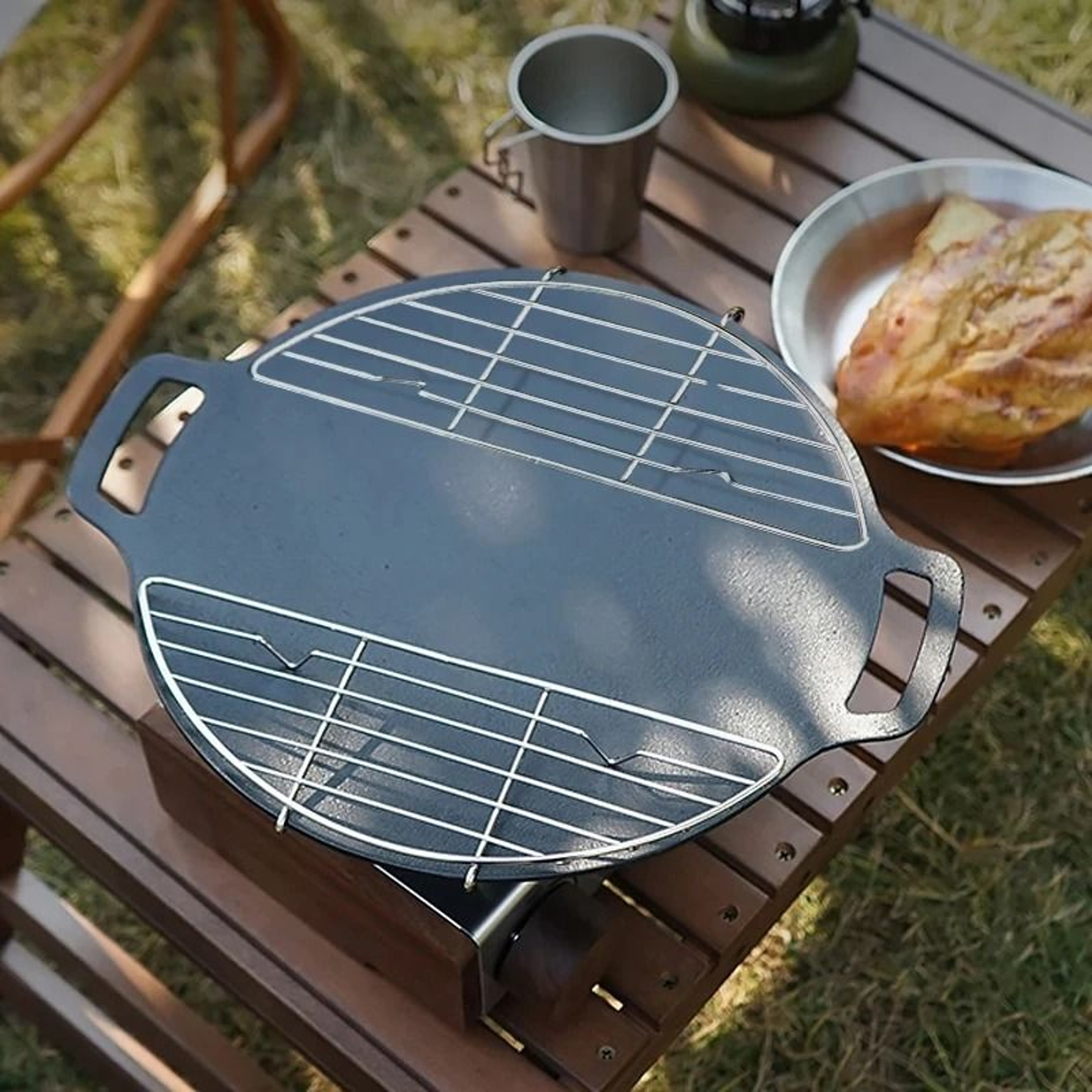 Stainless Steel Outdoor Barbecue Net  Steam Rack  Multifunctional AntiScorching Grill Grate 1