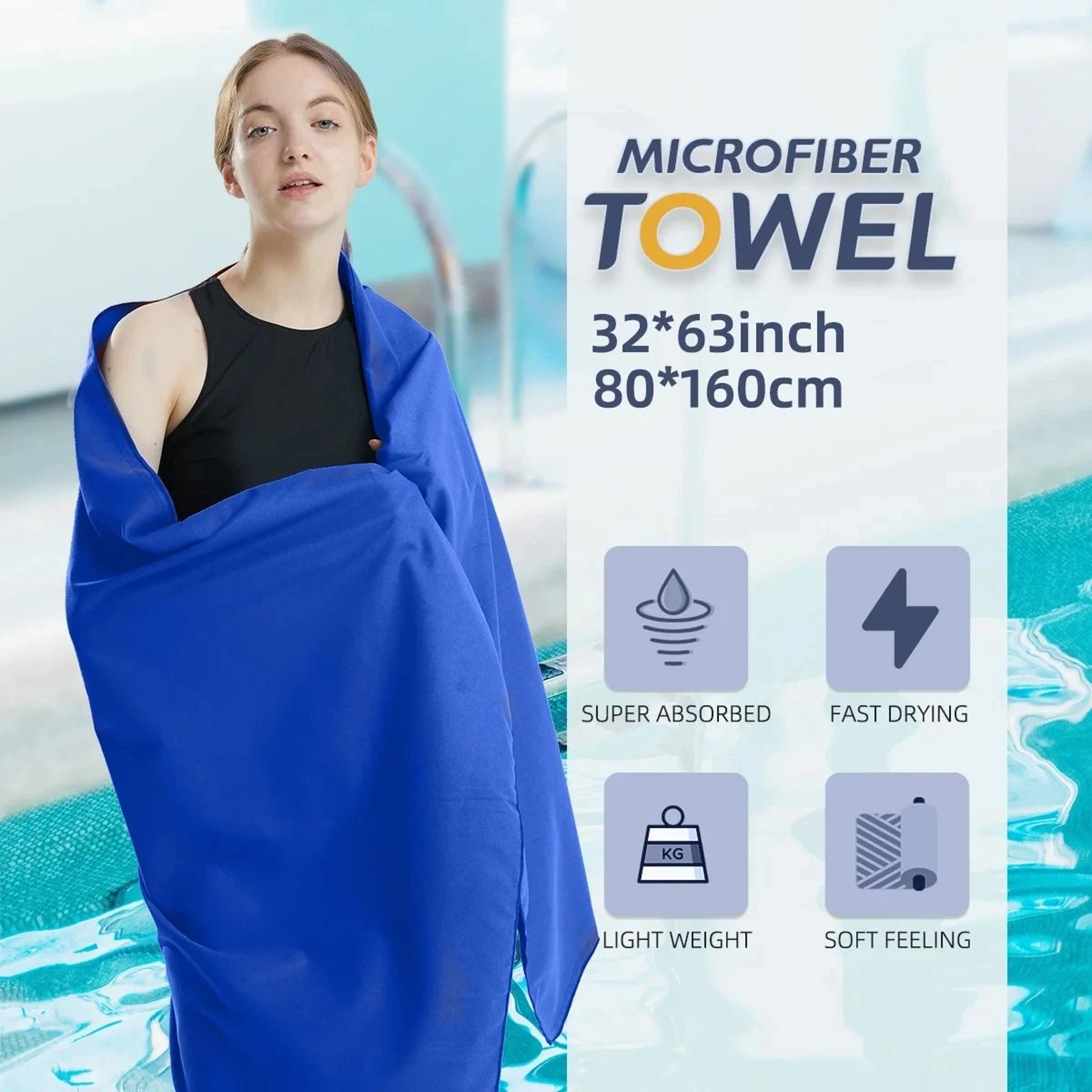 Premium Microfiber QuickDry Towel  Sandproof  Lightweight For Beach Gym And Travel 3