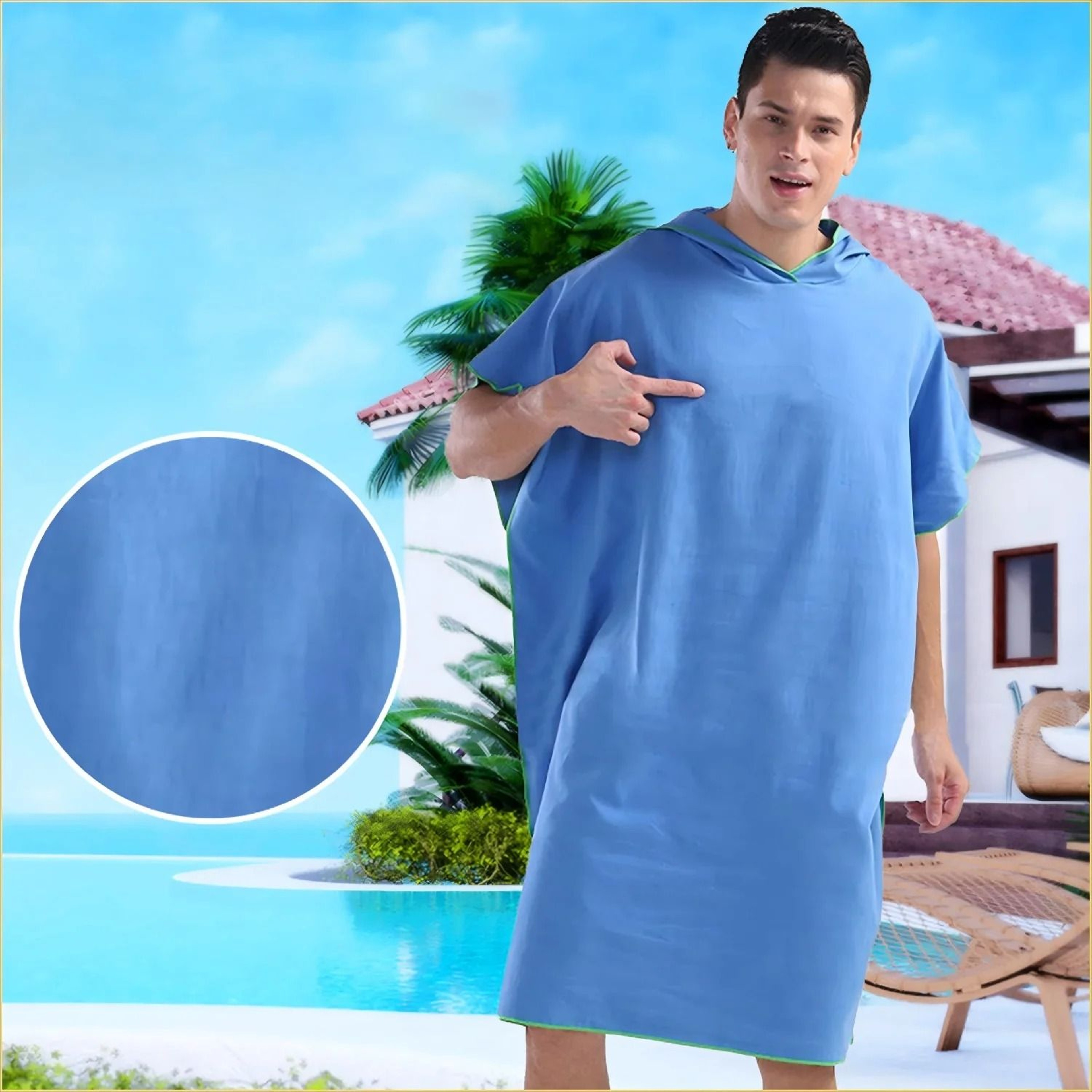 QuickDry Hooded Changing Robe  Super Absorbent Microfiber Bathrobe For Beach Swimming  Fitness 2