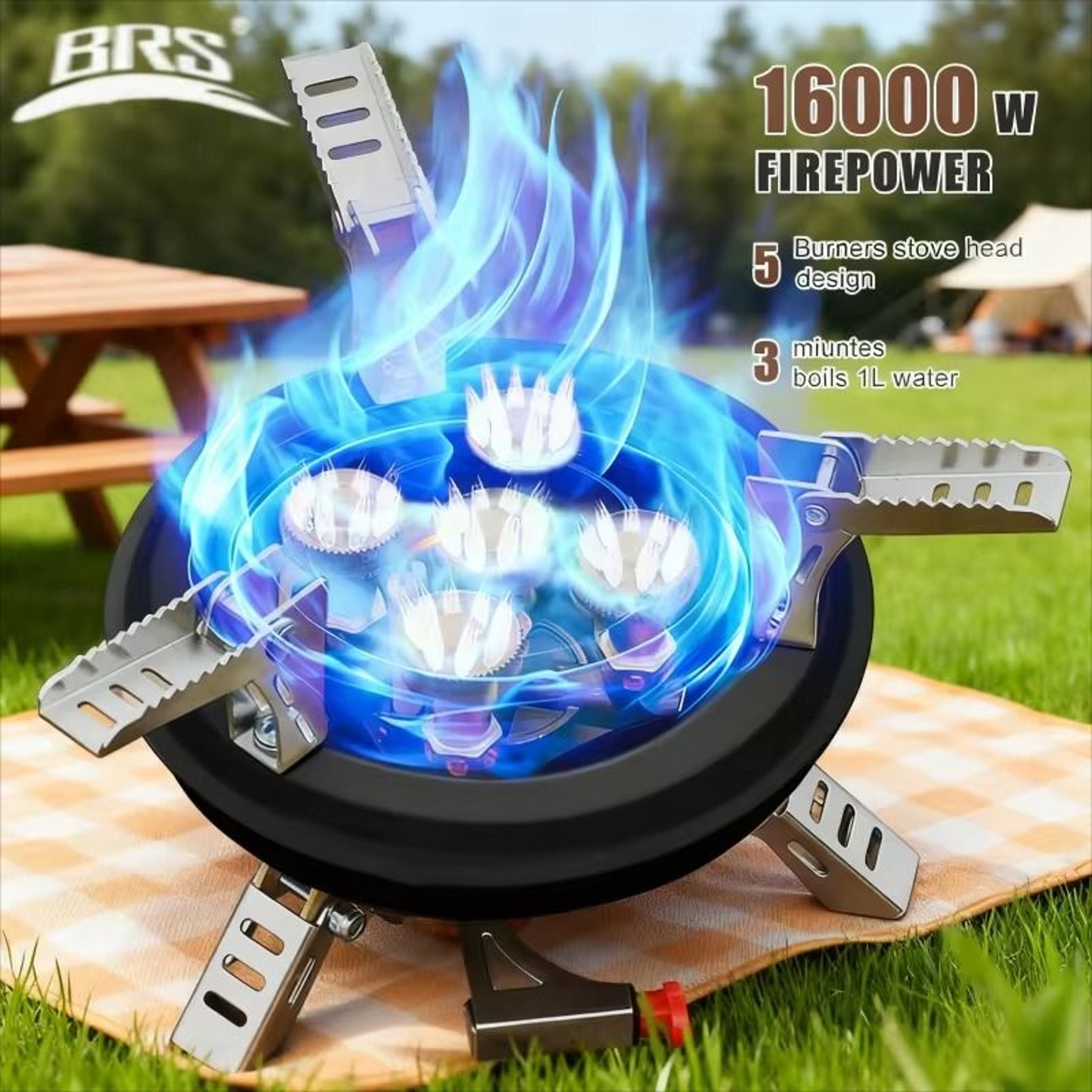 BRS201A 16000W High Power Camping Gas Stove  Windproof Propane Burner With Piezo Ignition 0