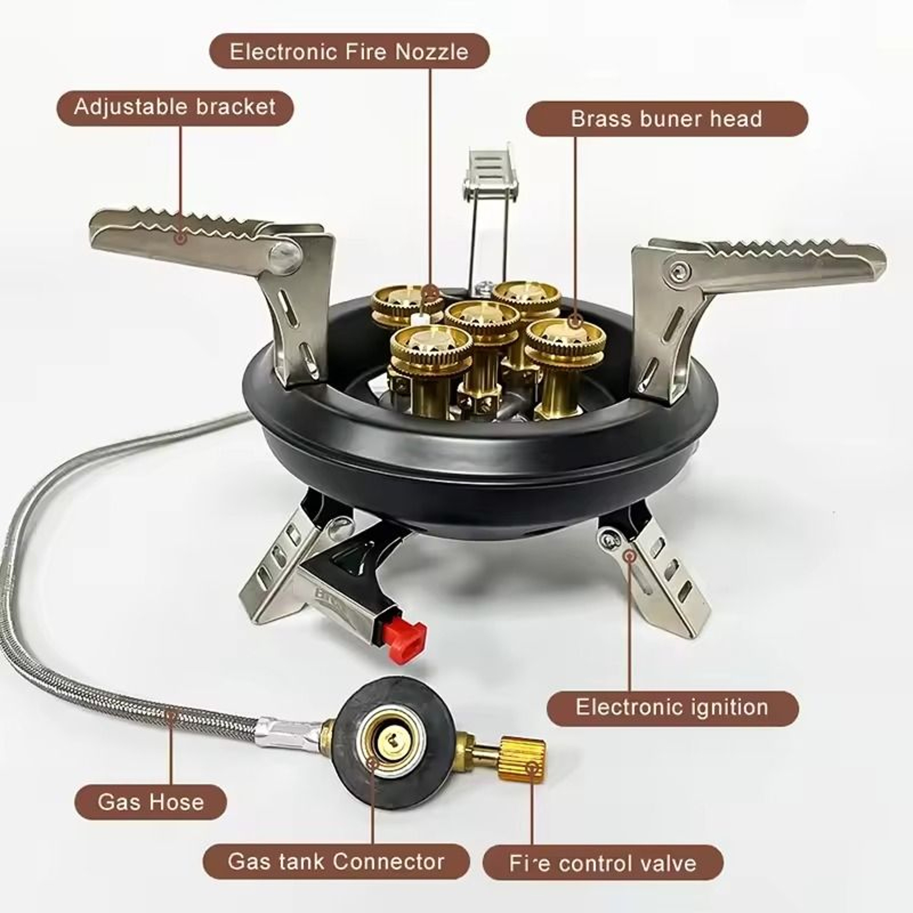BRS201A 16000W High Power Camping Gas Stove  Windproof Propane Burner With Piezo Ignition 2