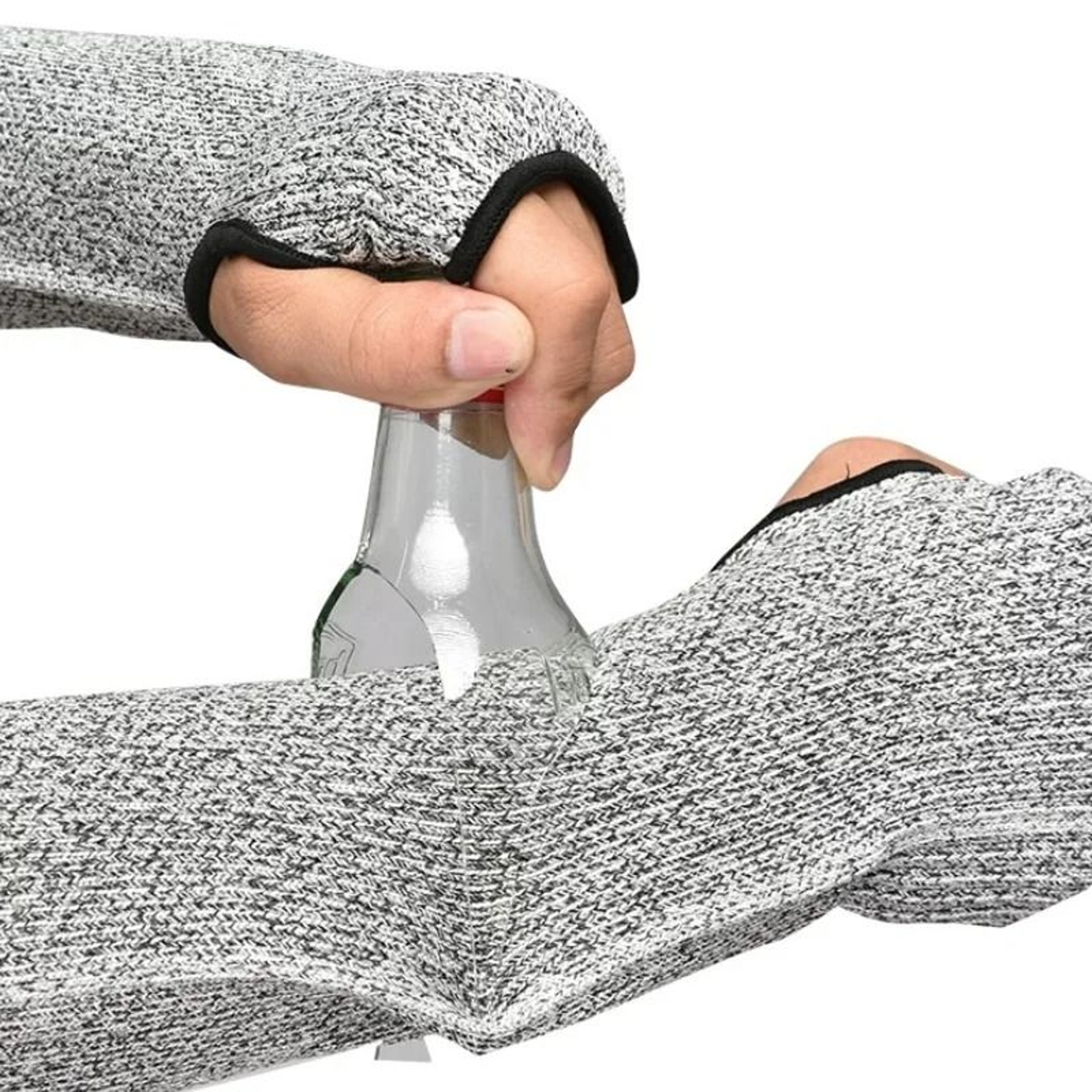Level 5 CutResistant Safety Sleeves  Breathable HPPE Arm Guard Bracers For Home  Work 0