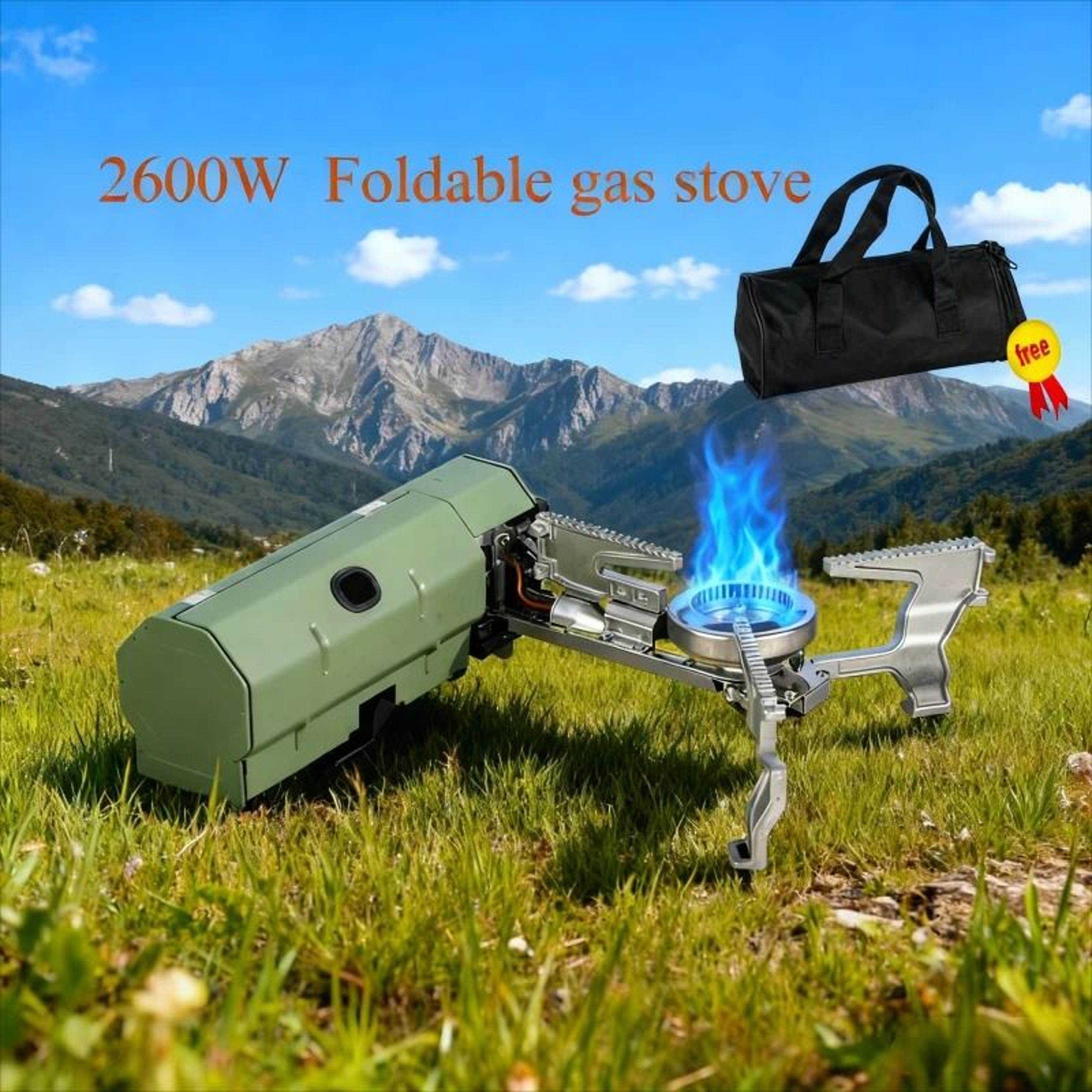 Portable 2600W Folding Gas Stove  Compact Outdoor Cooking Burner For Camping  Hiking 0