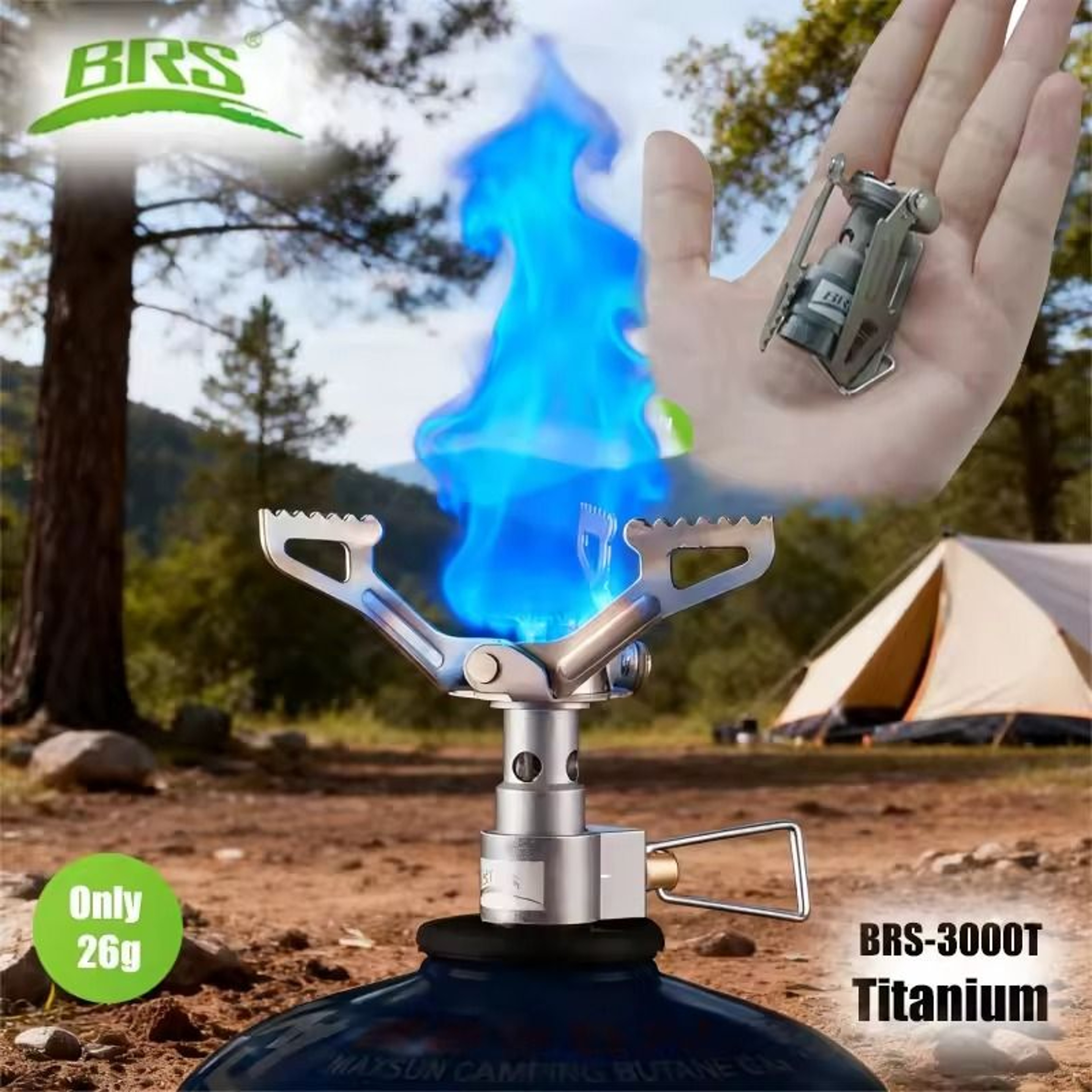 BRS3000T Mini Titanium Camping Stove  Ultralight 26g Pocket Furnace For Hiking  Survival 0