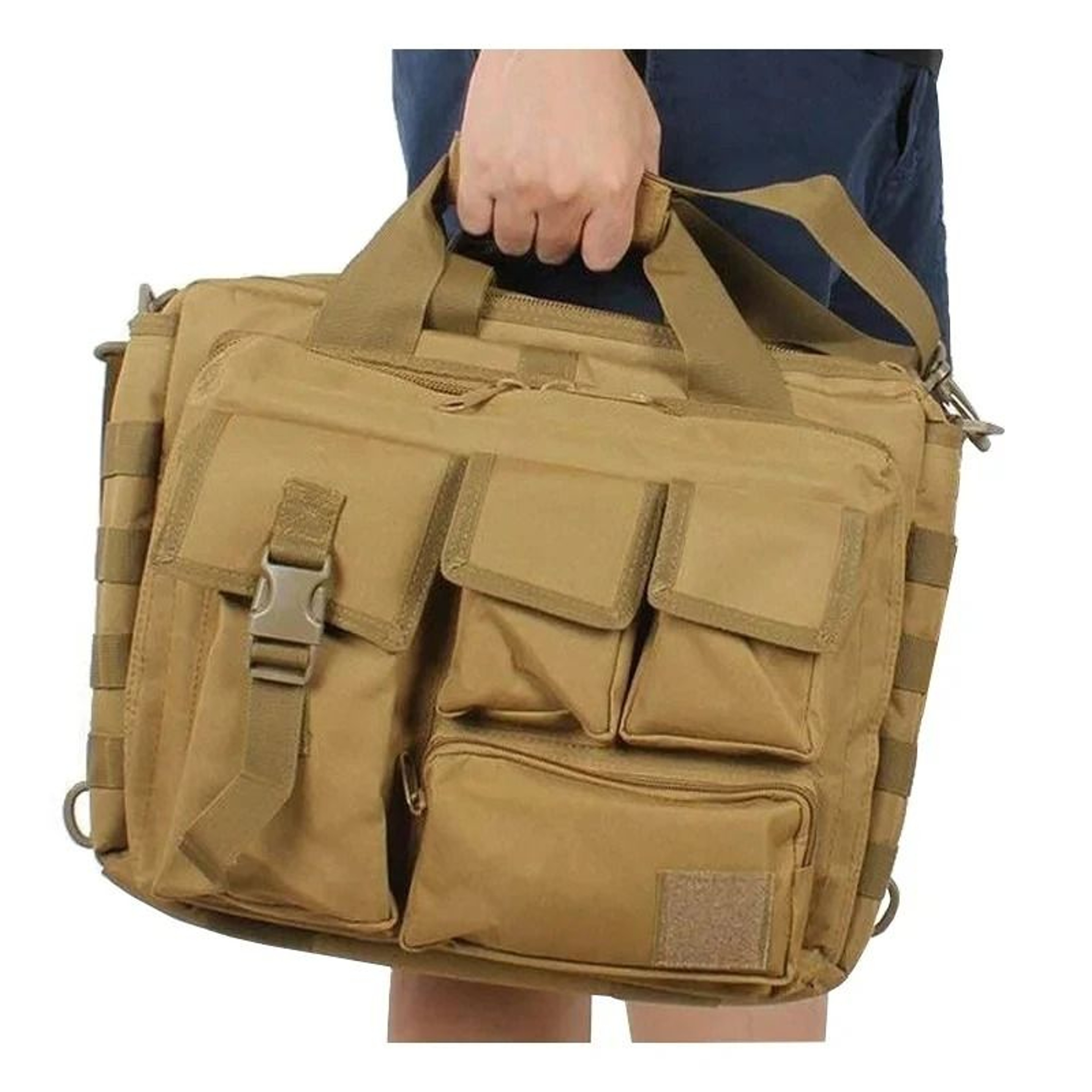HOMEFISH Tactical Nylon Messenger Bag  Multifunction Laptop Backpack With Molle System For Climbing 0