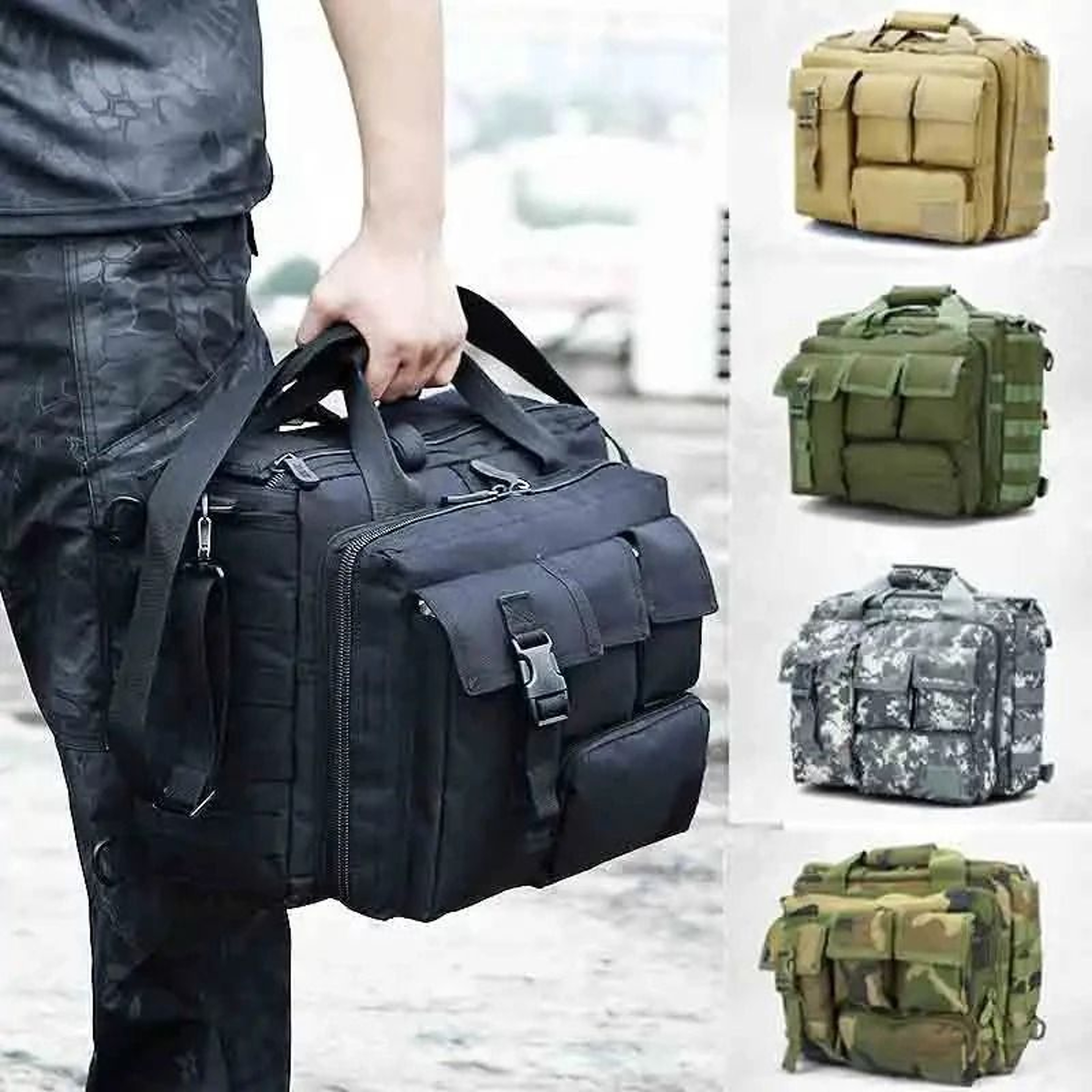 HOMEFISH Tactical Nylon Messenger Bag  Multifunction Laptop Backpack With Molle System For Climbing 2