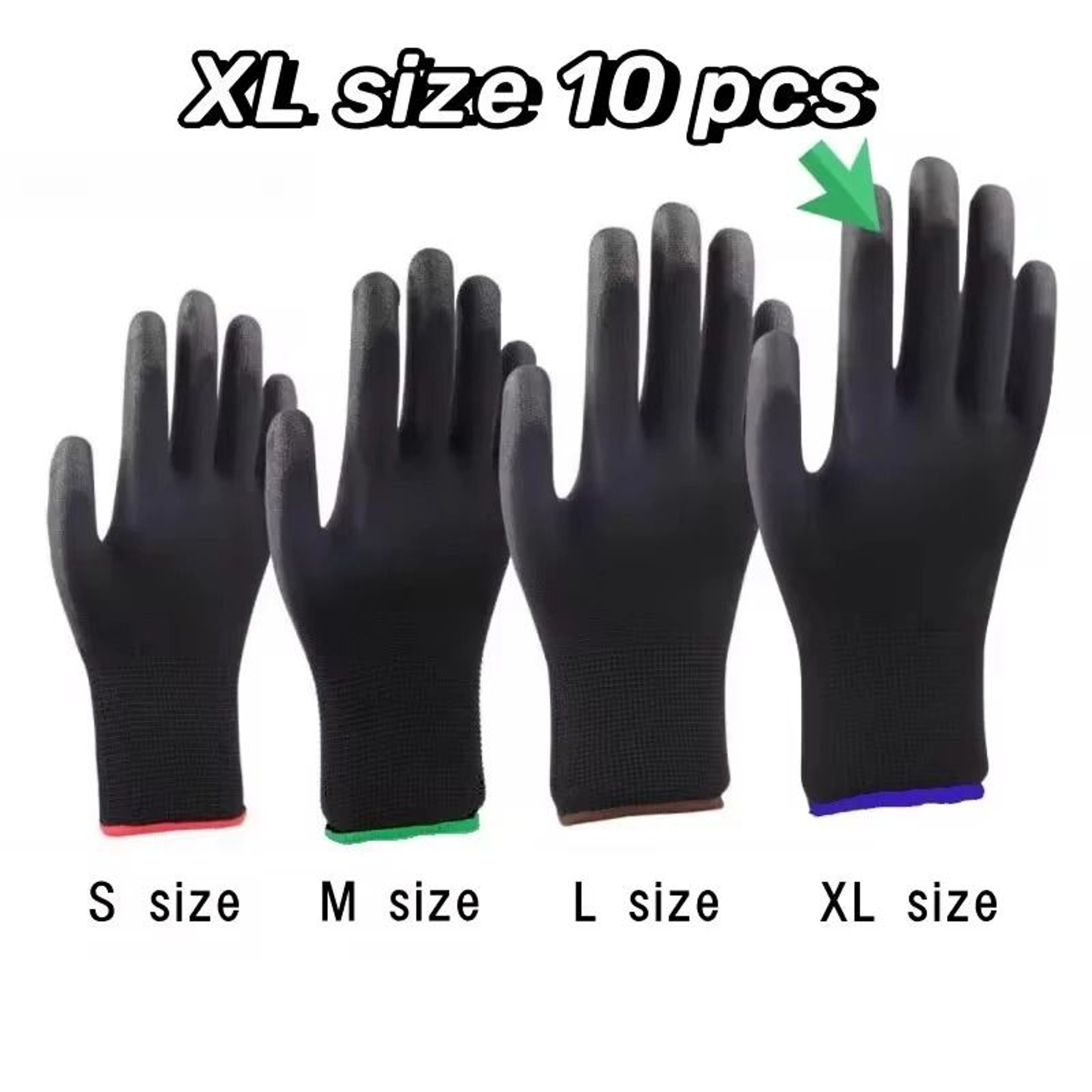 10 Pairs Durable Safety PU Gloves  AntiSlip  ESD Protected Work Gloves For Gardening  Woodworking 8