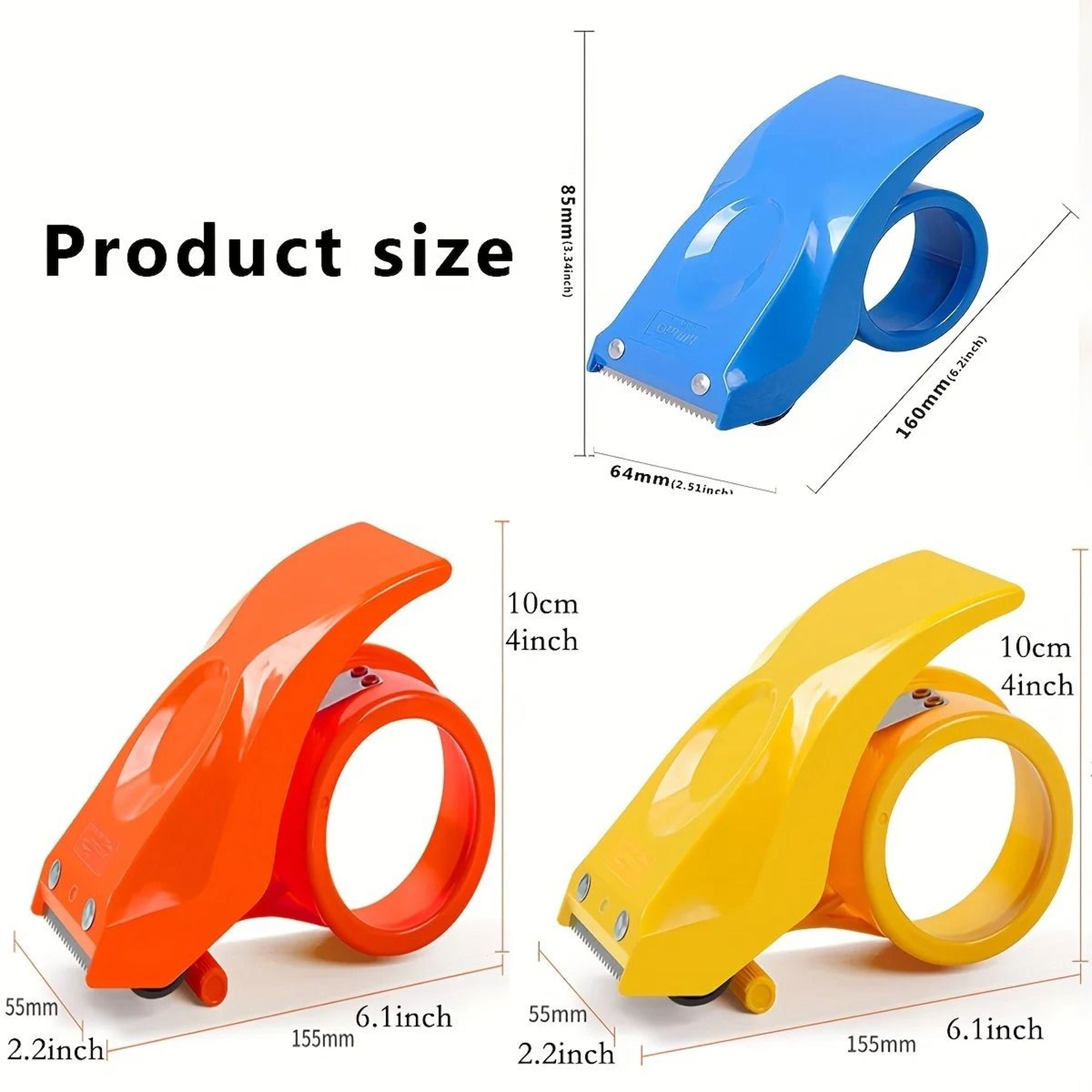Manual Plastic Sealing Packer  Tape Dispenser  50mm Width Roller Cutter For Parcel Packaging 5