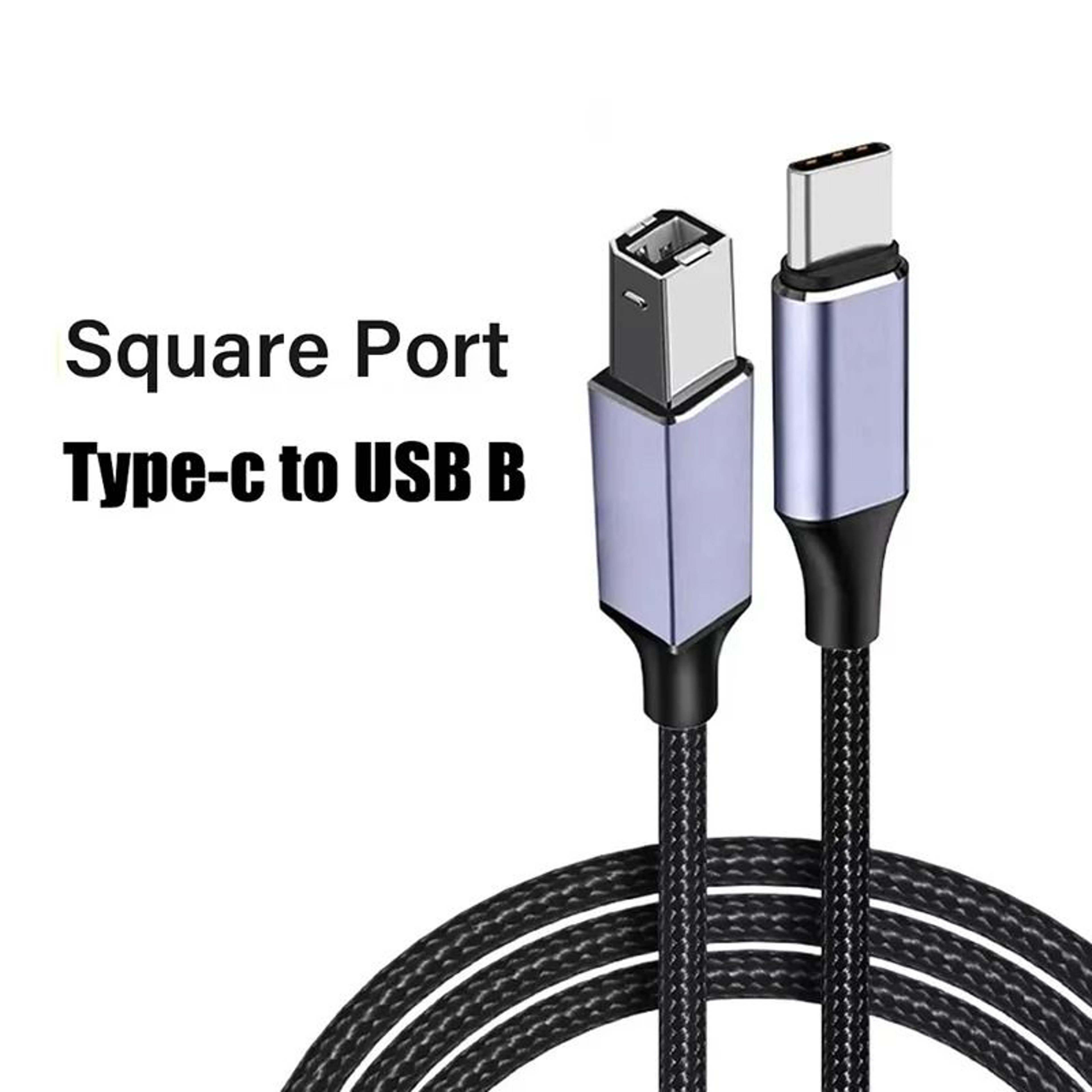 USBC To USBB 20 Braided Printer Cable  HighSpeed Scanner Cord For HP Canon Epson  MacBook 0