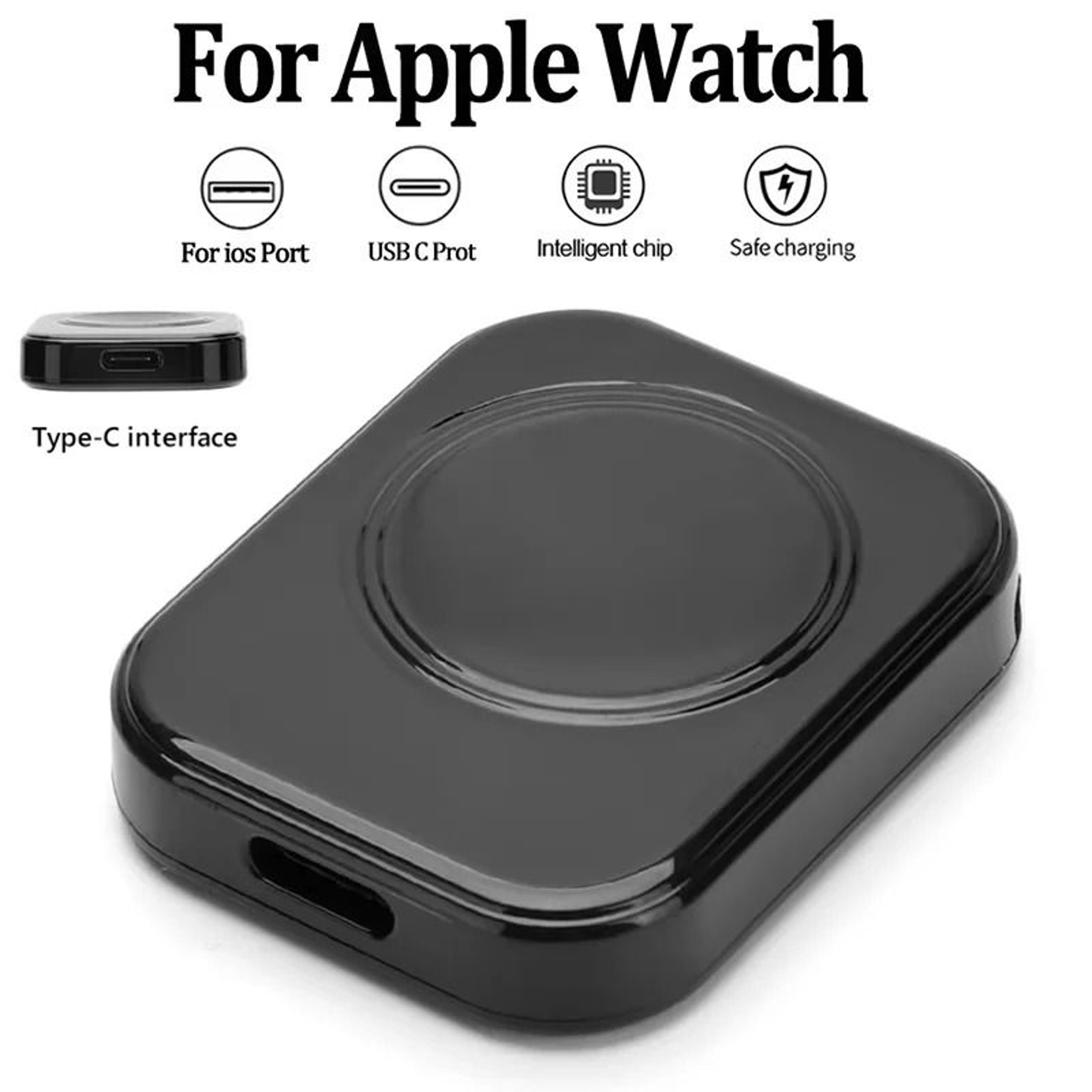 Portable DualInterface Magnetic Wireless Charger For Apple Watch Series 91  Ultra 0
