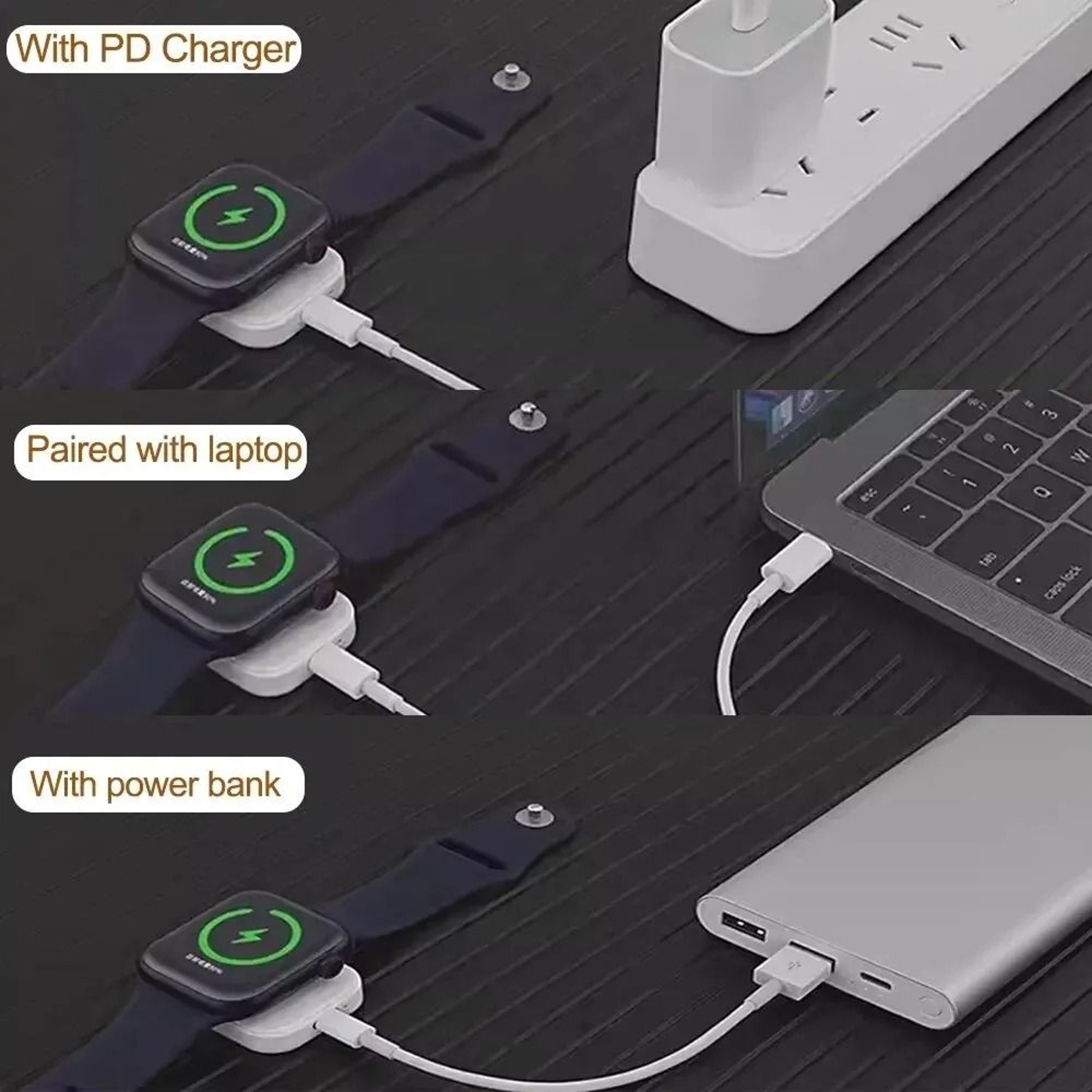 Portable DualInterface Magnetic Wireless Charger For Apple Watch Series 91  Ultra 3