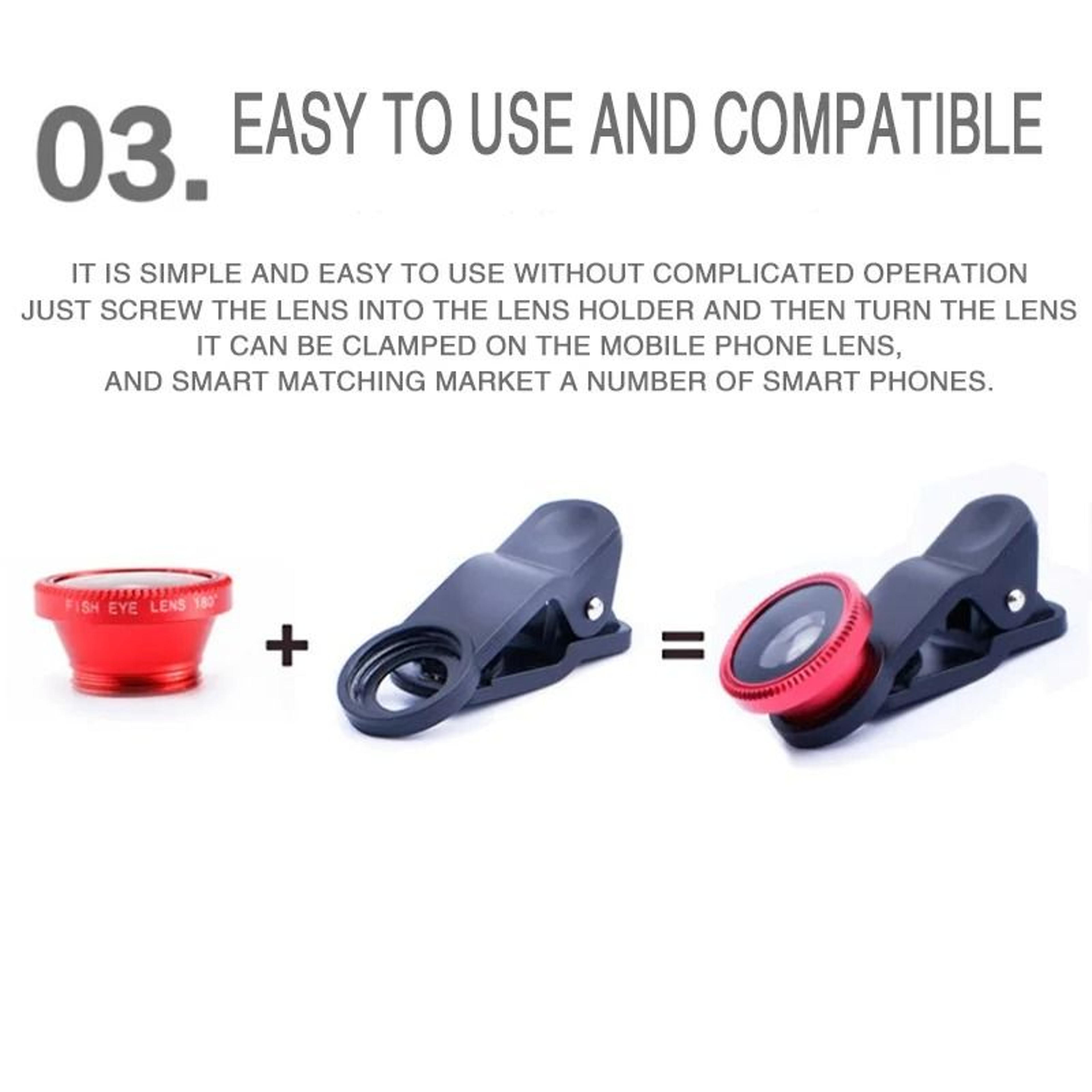 Universal 3in1 Phone Lens Kit  Fisheye 067X Wide Angle  Macro Lens With Secure Clip For IPhone  And 4