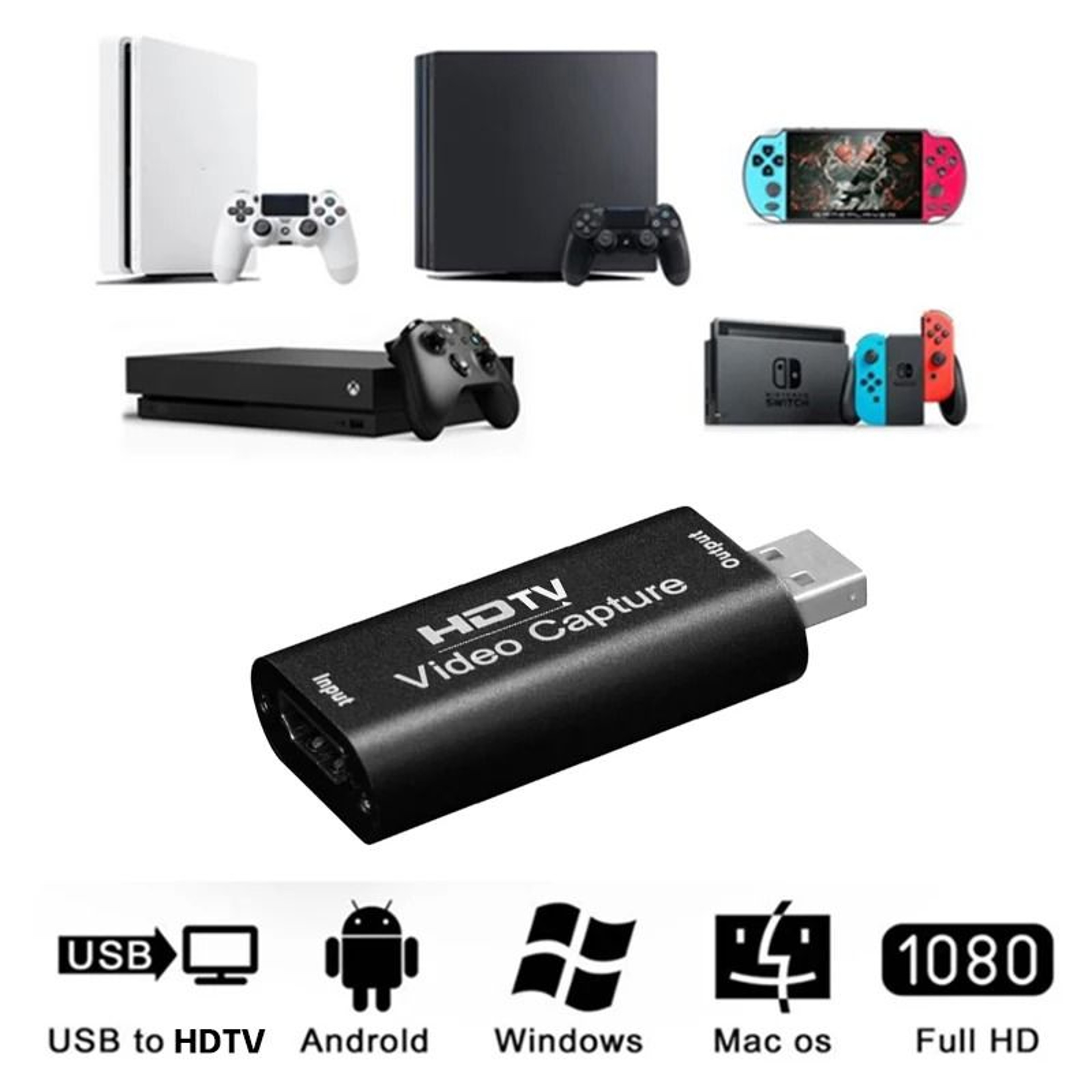 USB 30 To HDMI 4K Video Capture Card  HighDefinition Record Box For PS4 Camcorders  Live Streaming 1