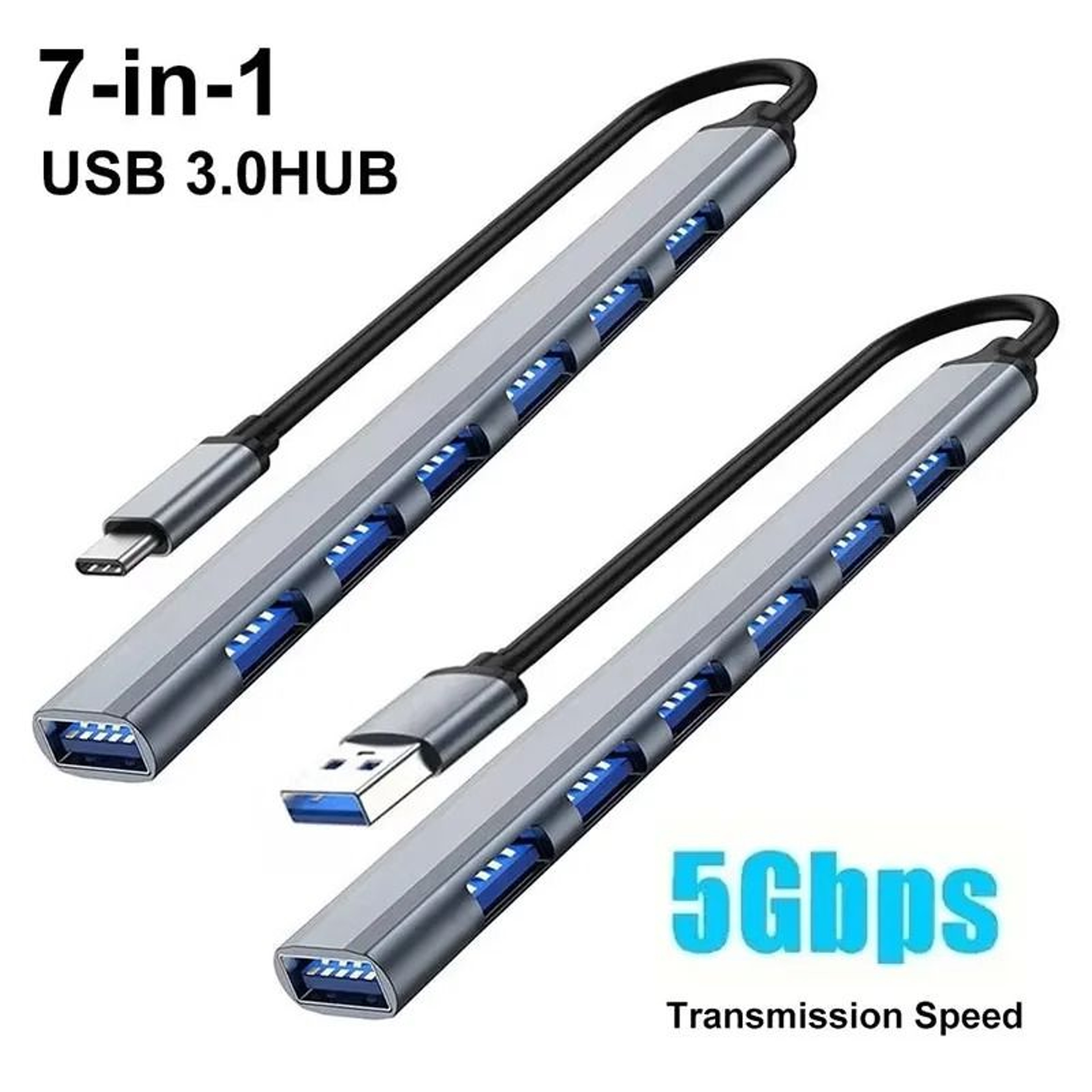 7Port HighSpeed USB 30  TypeC Hub  MultiSplitter Adapter For MacBook PC And Laptops 0