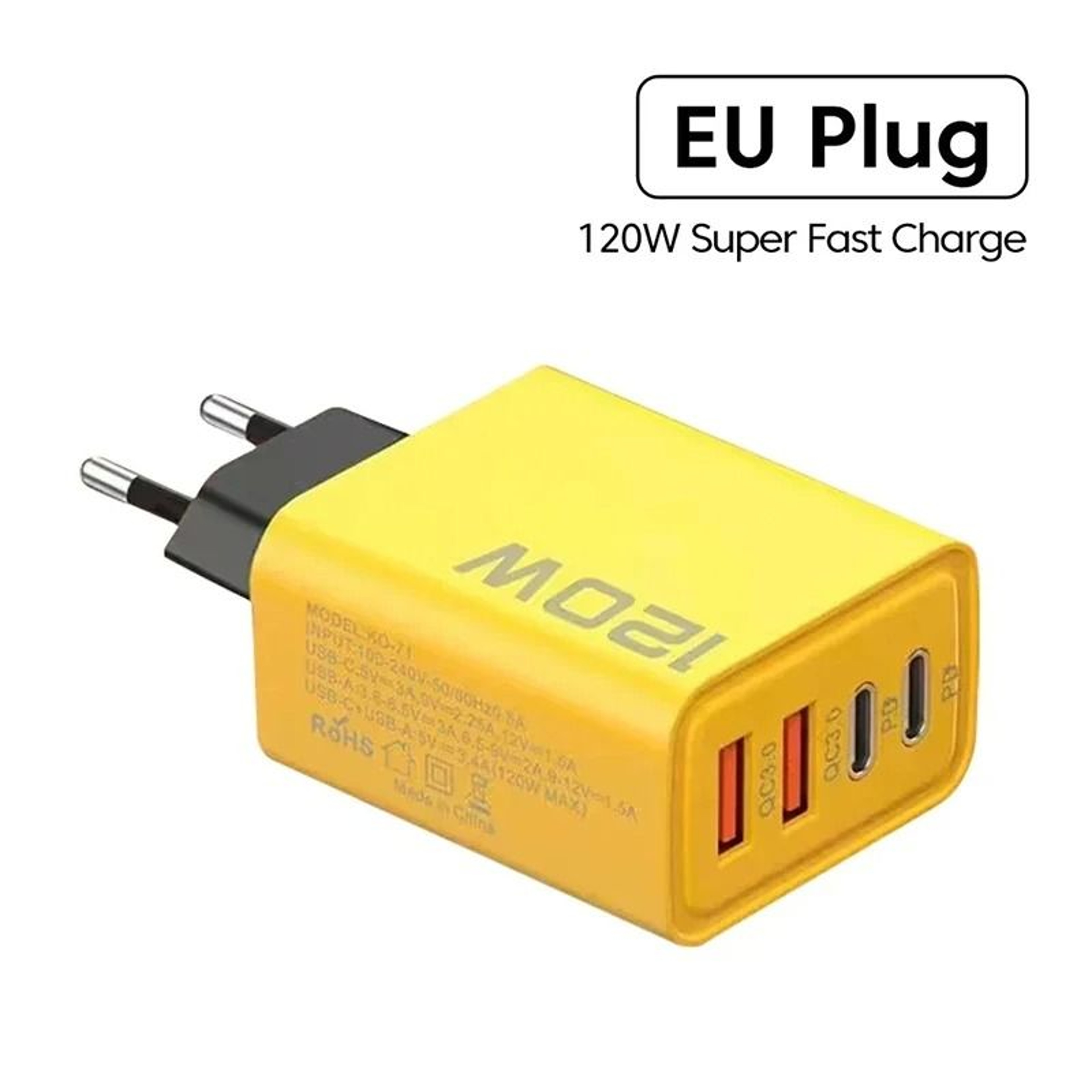 120W 4Port Fast Wall Charger  MultiPort USB  TypeC Power Adapter For IPhone Xiaomi And Huawei 7