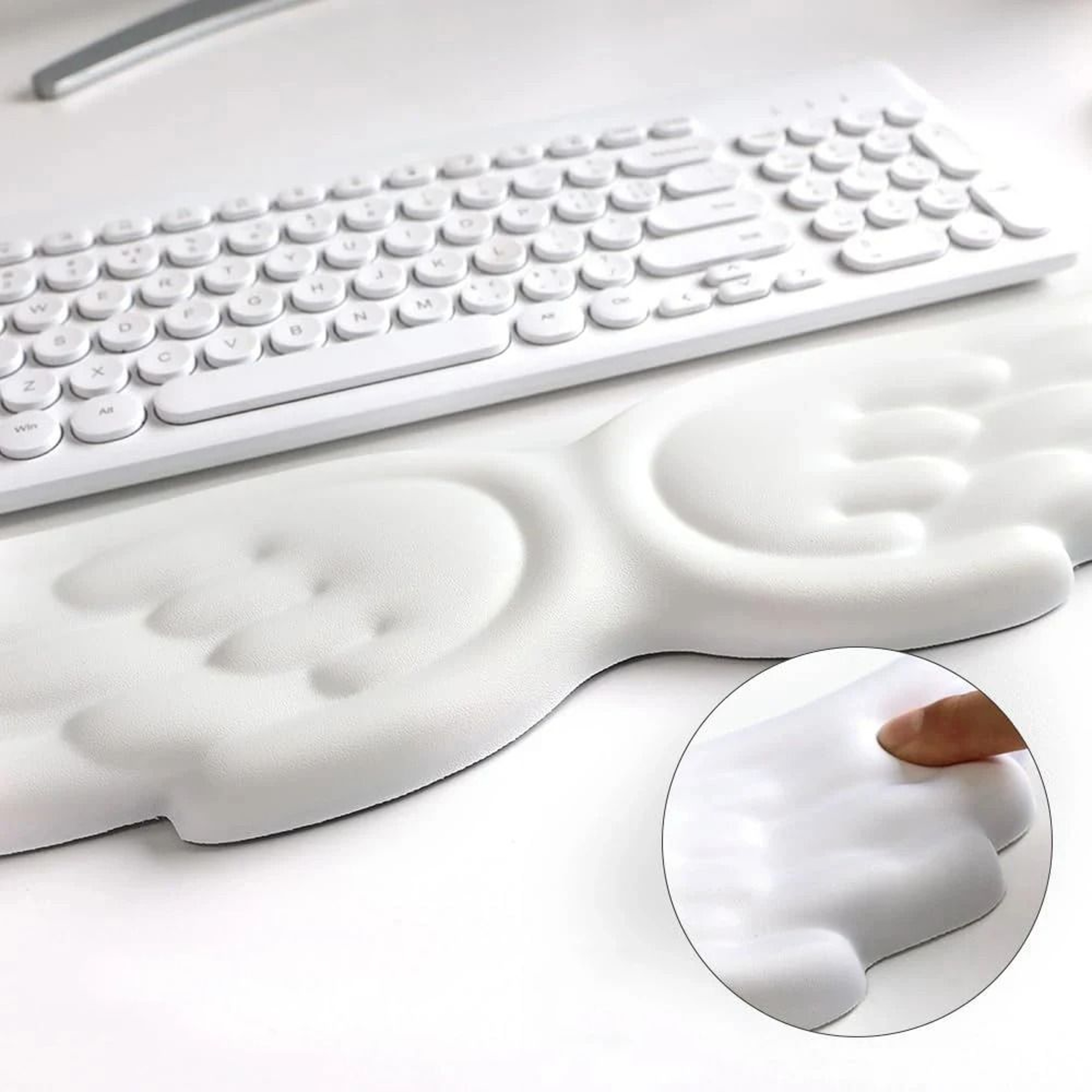 Angel Wings Ergonomic Wrist Rest Set  Memory Foam NonSlip Keyboard  Mouse Pad For Office And Gaming 3