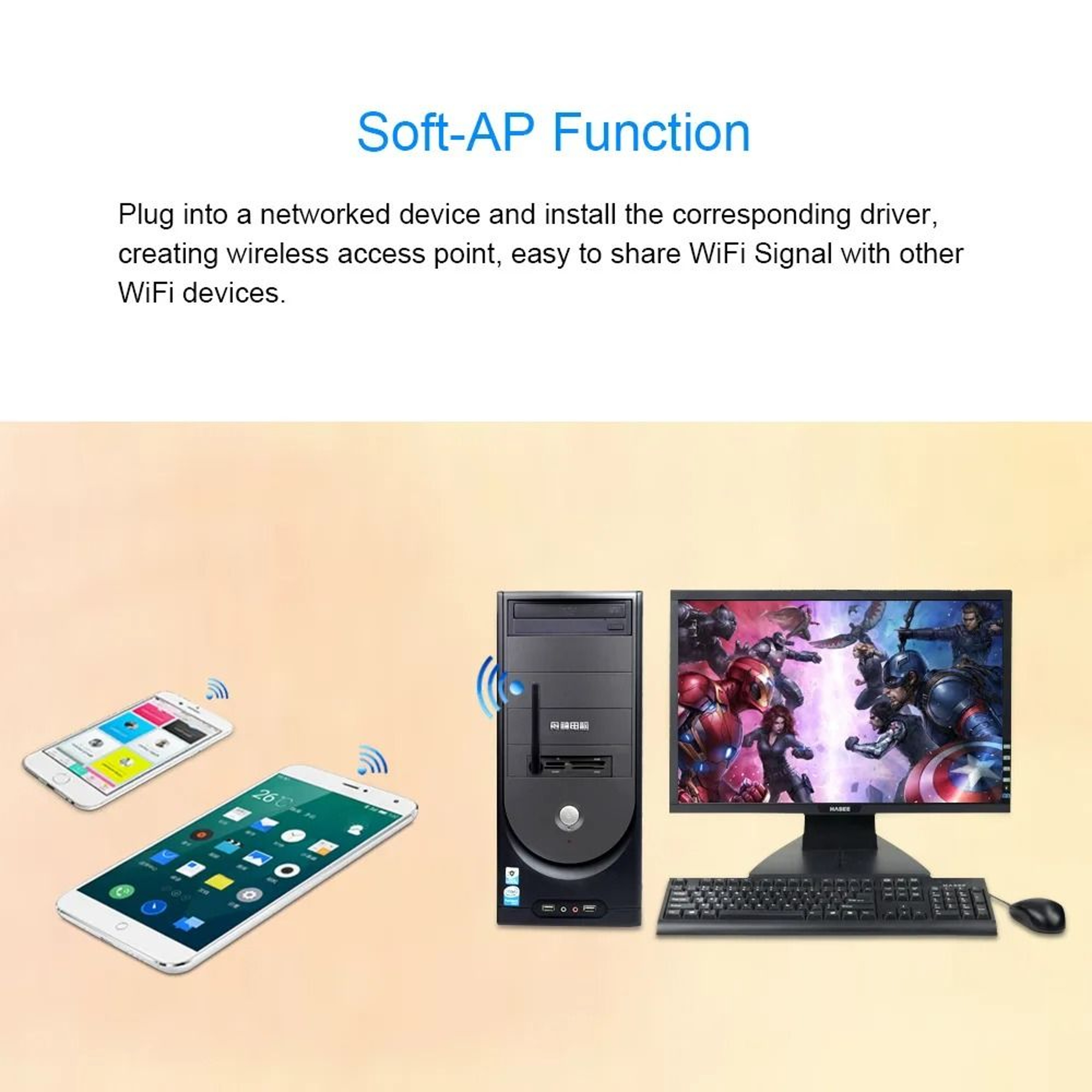 150Mbps Mini USB WiFi Adapter  HighSpeed RTL8188 Wireless Network Card For PC Laptop  TV Box 2