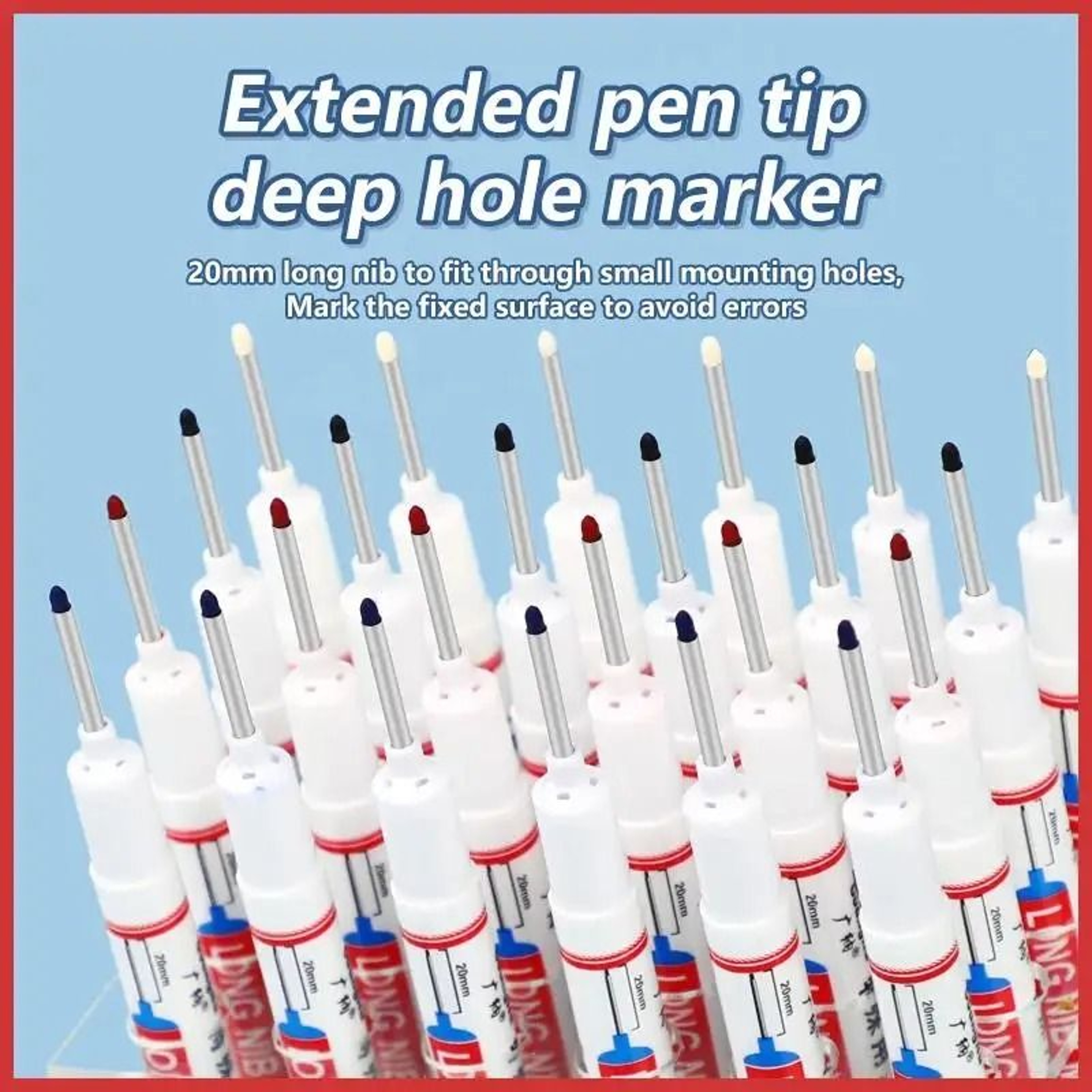 MultiPurpose 20mm Long Head Deep Hole Marker  Professional Waterproof Pen For Woodworking  Metalwor 4