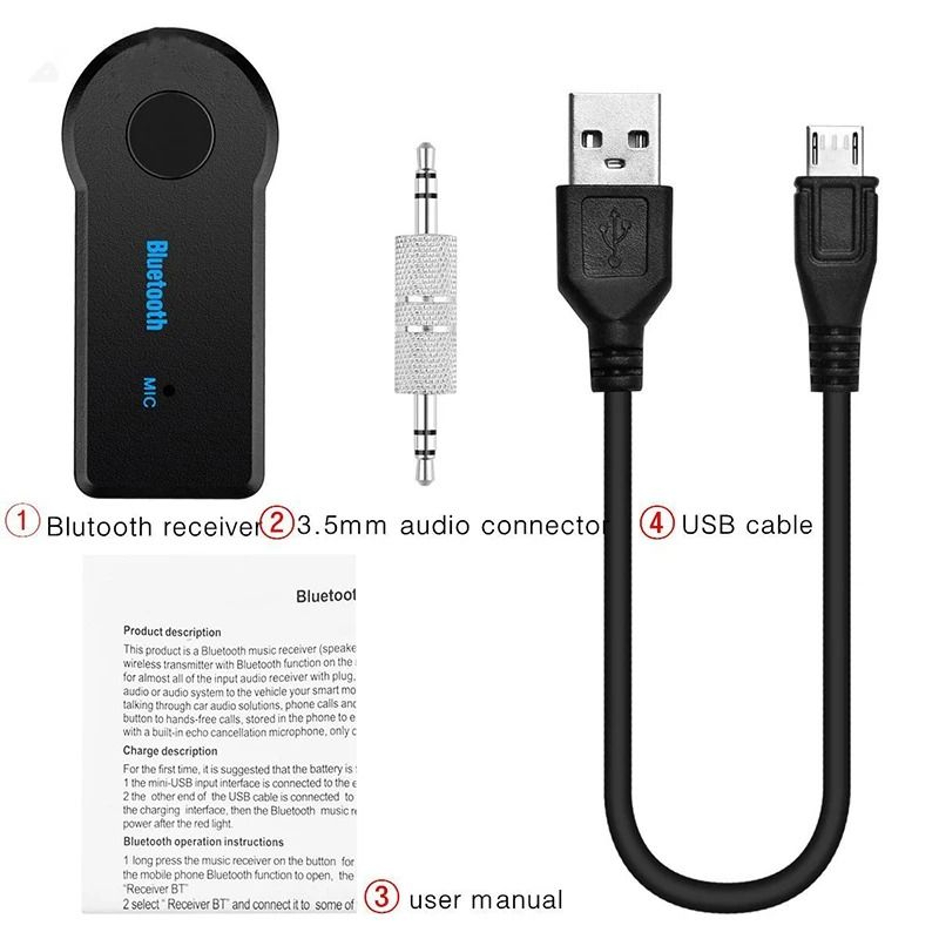 2 In 1 Wireless Bluetooth 50 Receiver With 35mm Jack AUX For Car Music Audio And Handsfree Calls 2