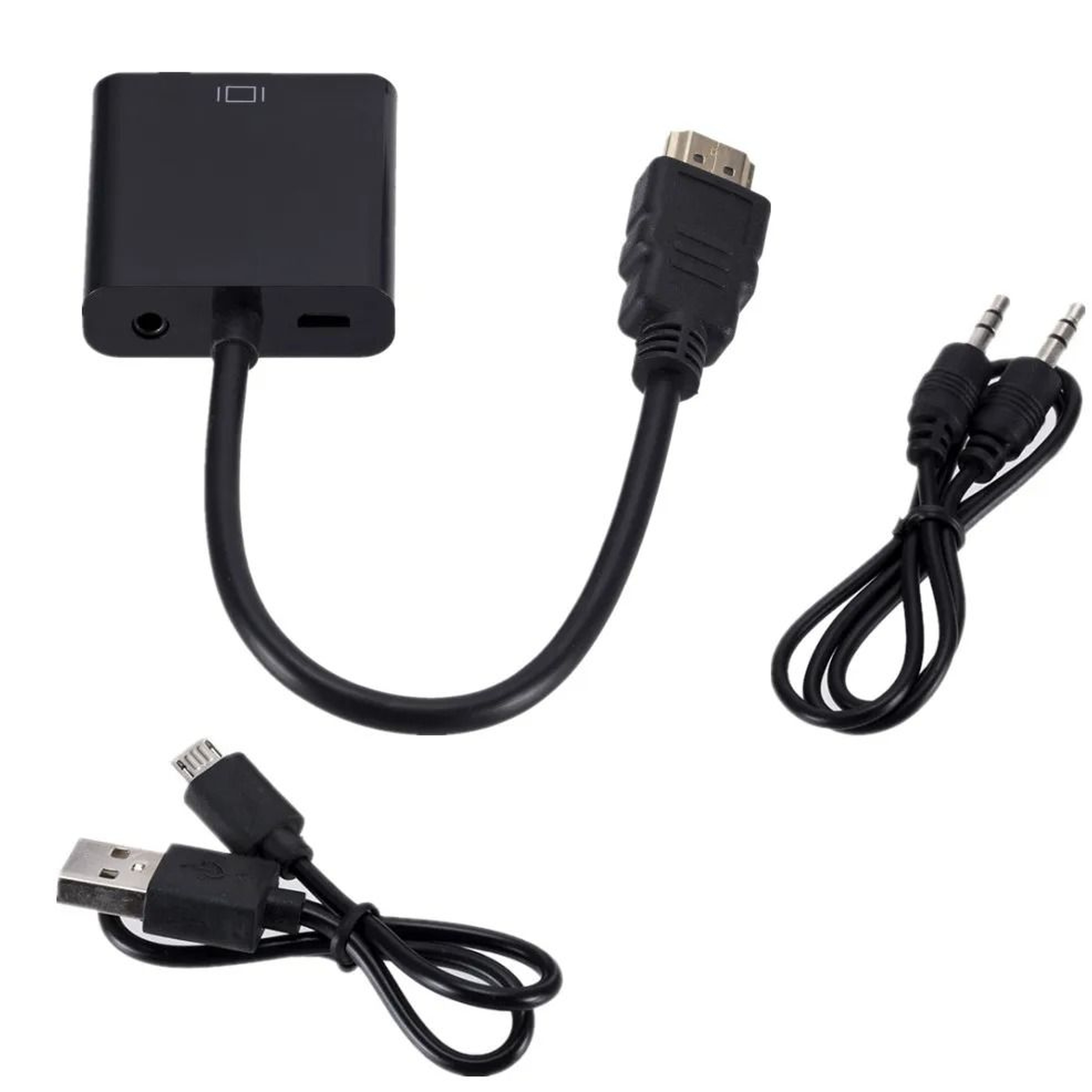 1080P HDMI To VGA Cable Converter With Audio And Power Supply For Tablet Projector PC And TV 8