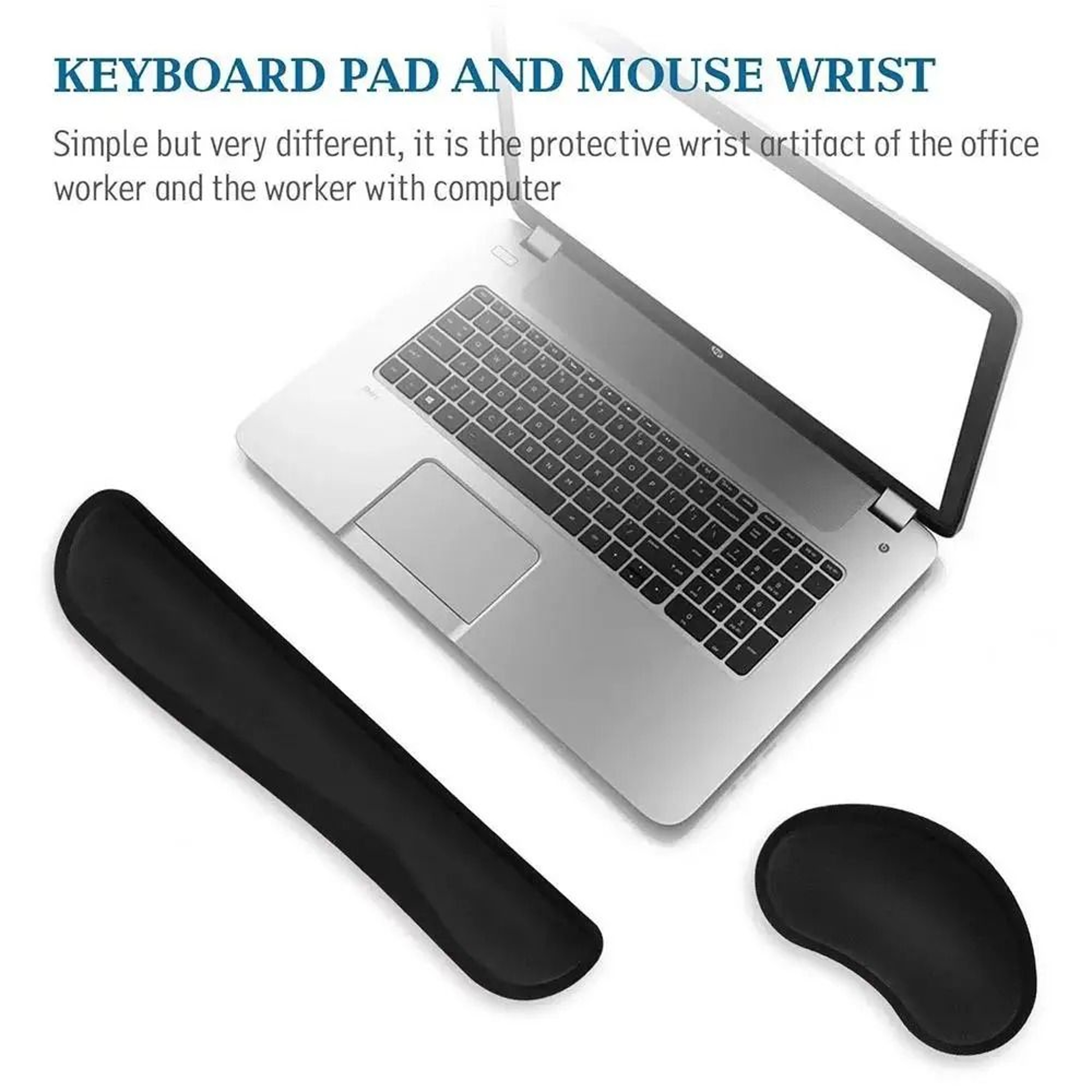Ergonomic Memory Foam Mouse And Keyboard Wrist Support Pad For PC Gaming And Office Laptops 2