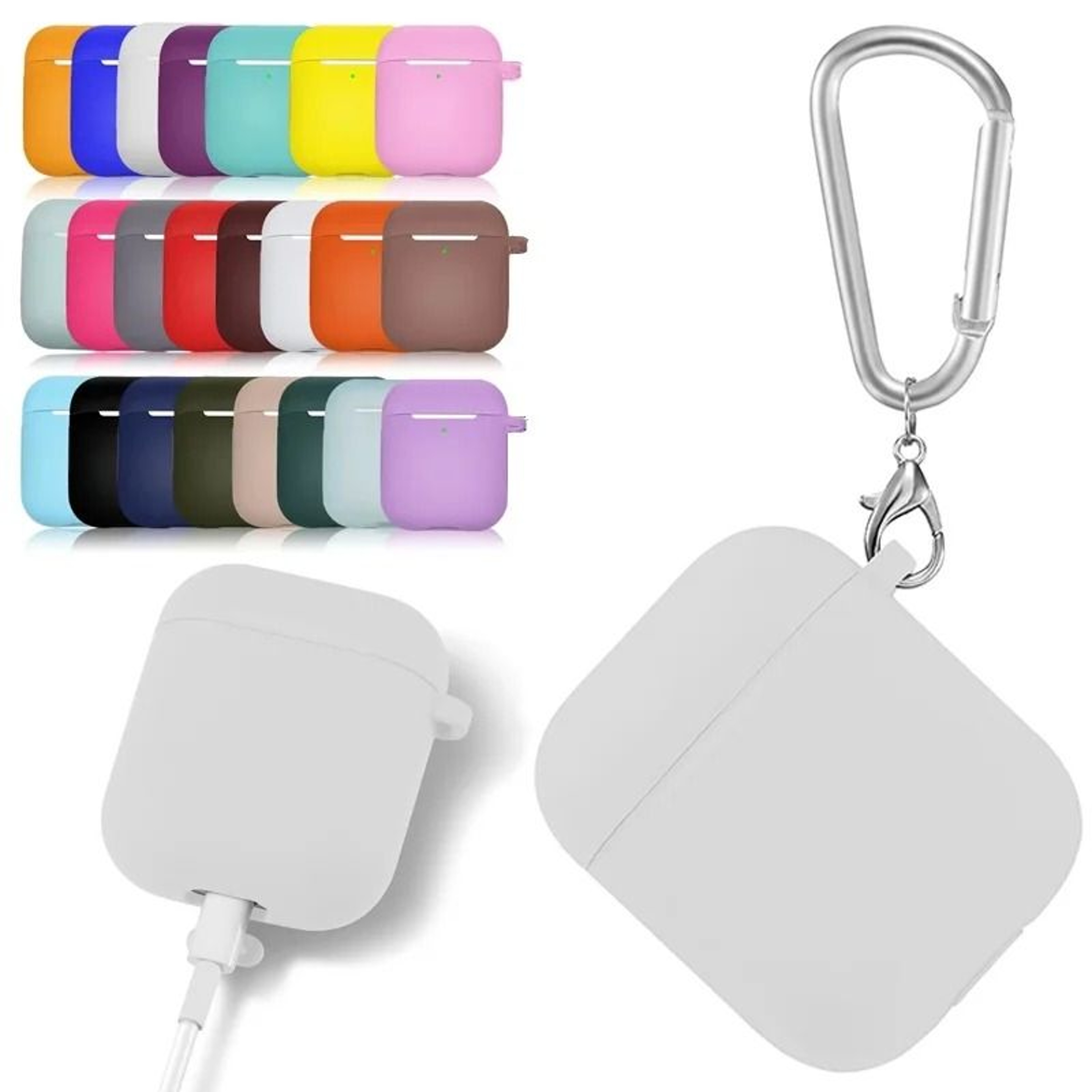 Soft Silicone Earphone Case For Apple AirPods 1st And 2nd Gen With Protective Keychain Cover 0