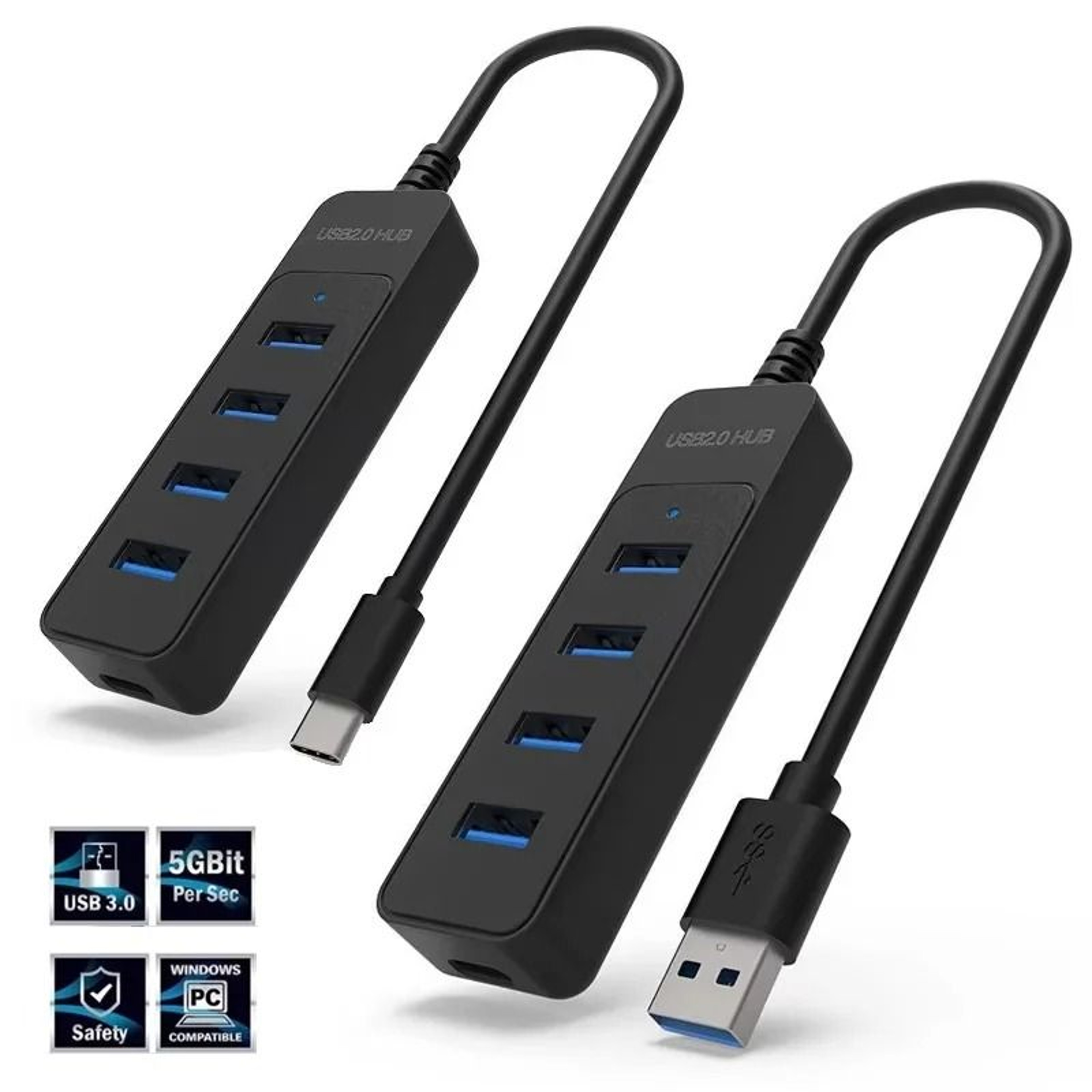 4 Ports USB Splitter Expander USB 30 HUB Type C Power Port 5Gbps High Speed Docking Station 0