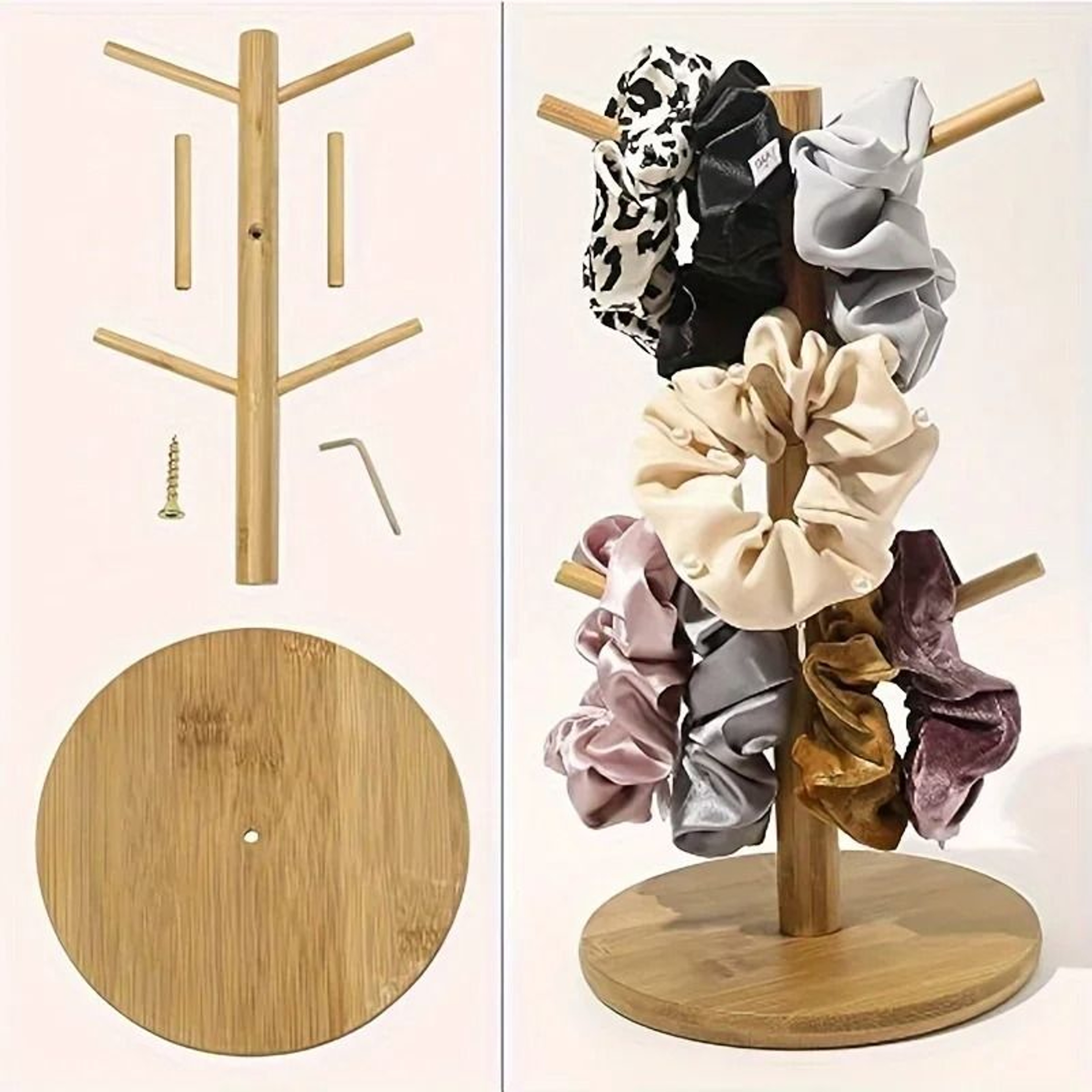 Wooden Headband Holder Storage Rack Tree Shaped Multi Purpose Jewelry And Hair Accessory Display Ra 3
