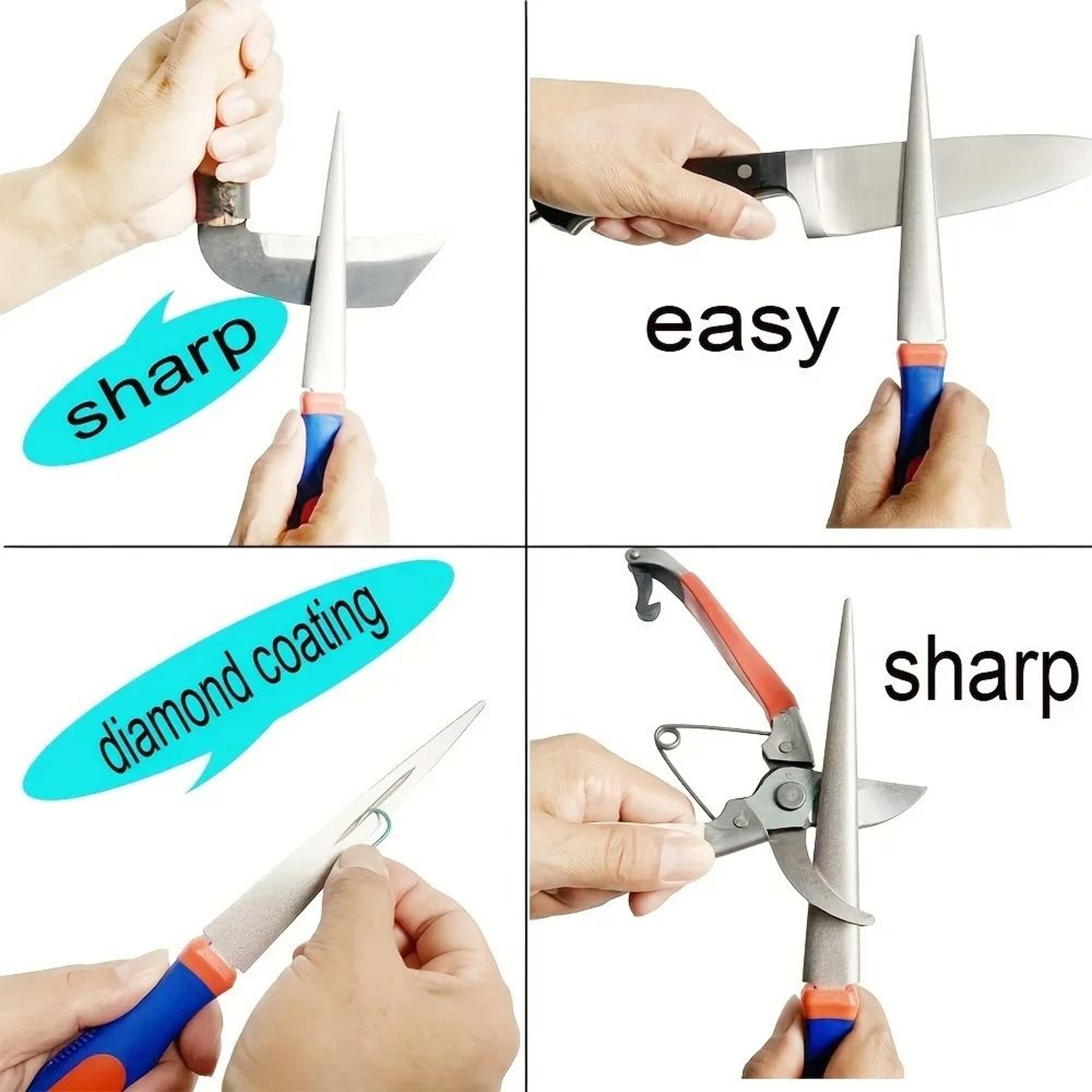 2in1 Diamond Sharpening Stone Durable Steel Structure For Knives Scissors And Gardening Tools 4