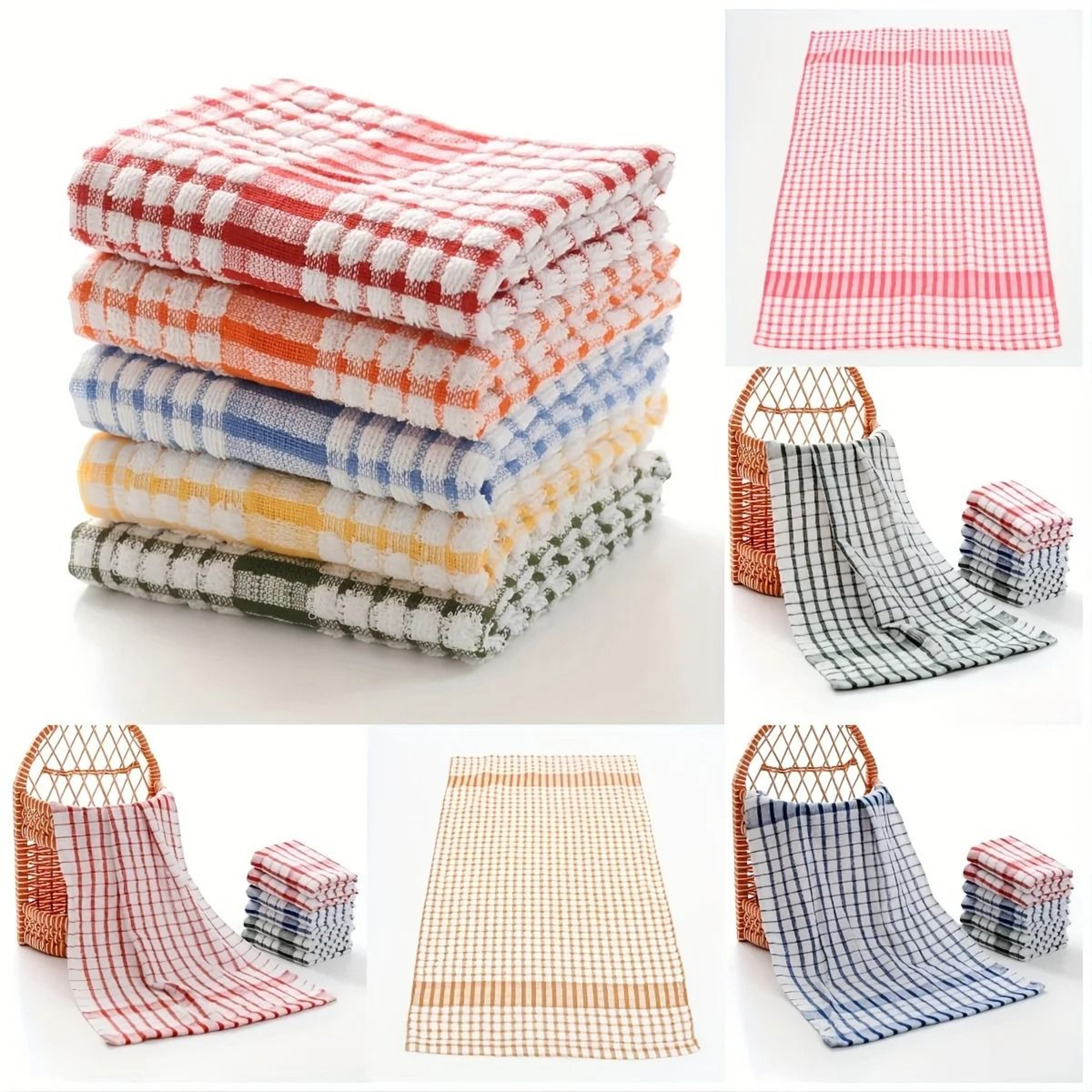 10 PCS Large Grid Cleaning Cloths Absorbent And Durable For Kitchen Outdoor Car And Bathroom 1