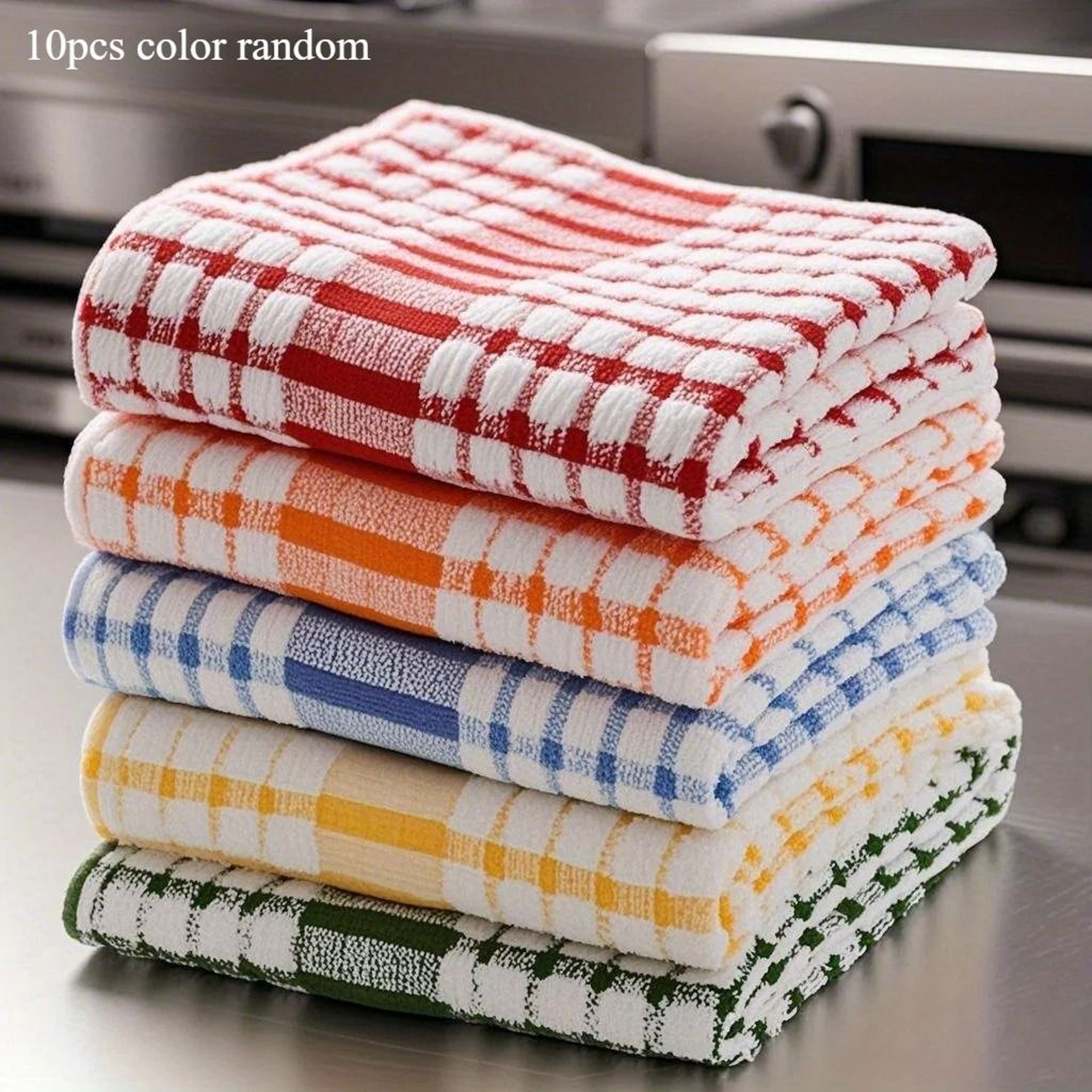 10 PCS Large Grid Cleaning Cloths Absorbent And Durable For Kitchen Outdoor Car And Bathroom 4