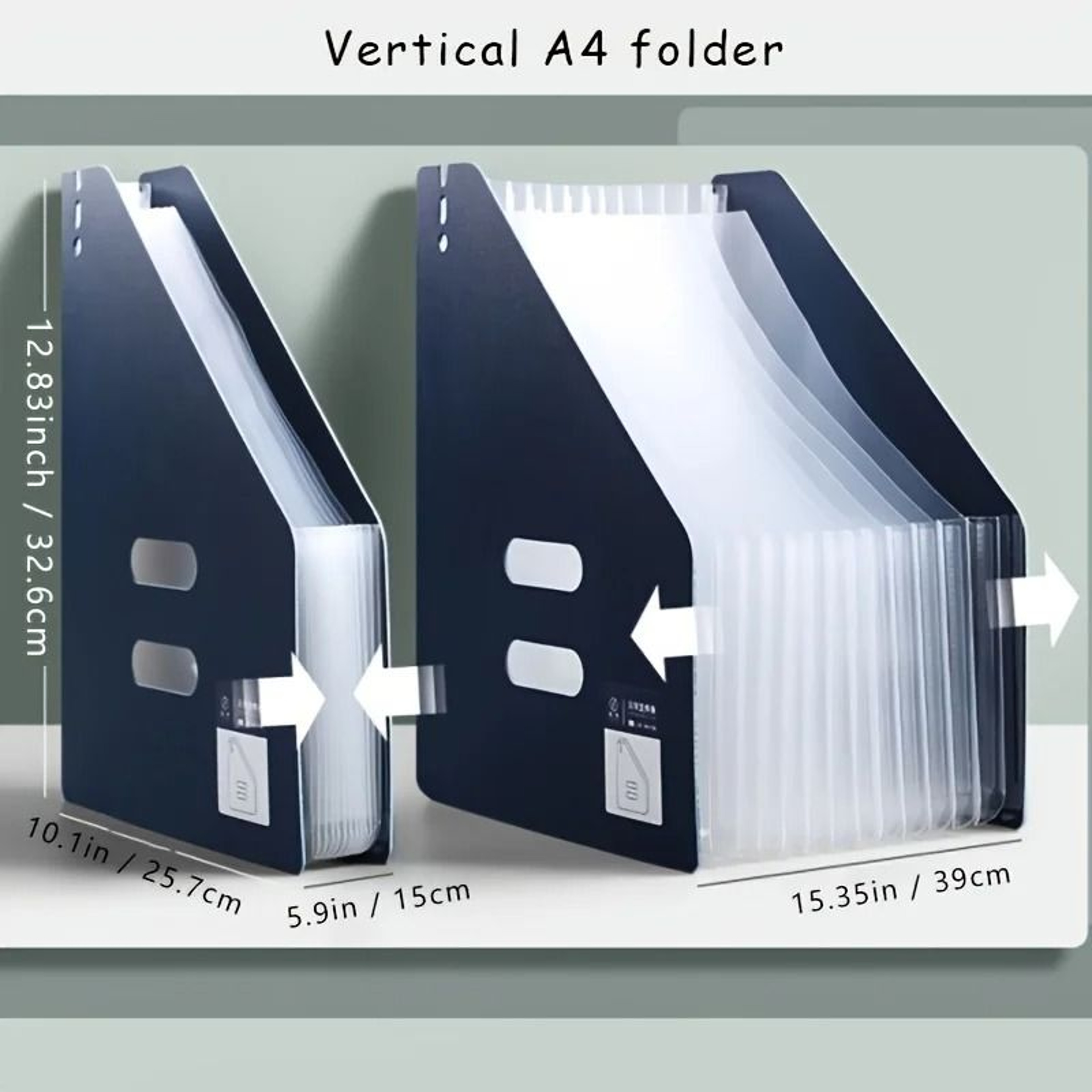 Modern White A4 Foldable Horizontal File Storage Box Expandable Desktop Folder With Multiple Pocket 2