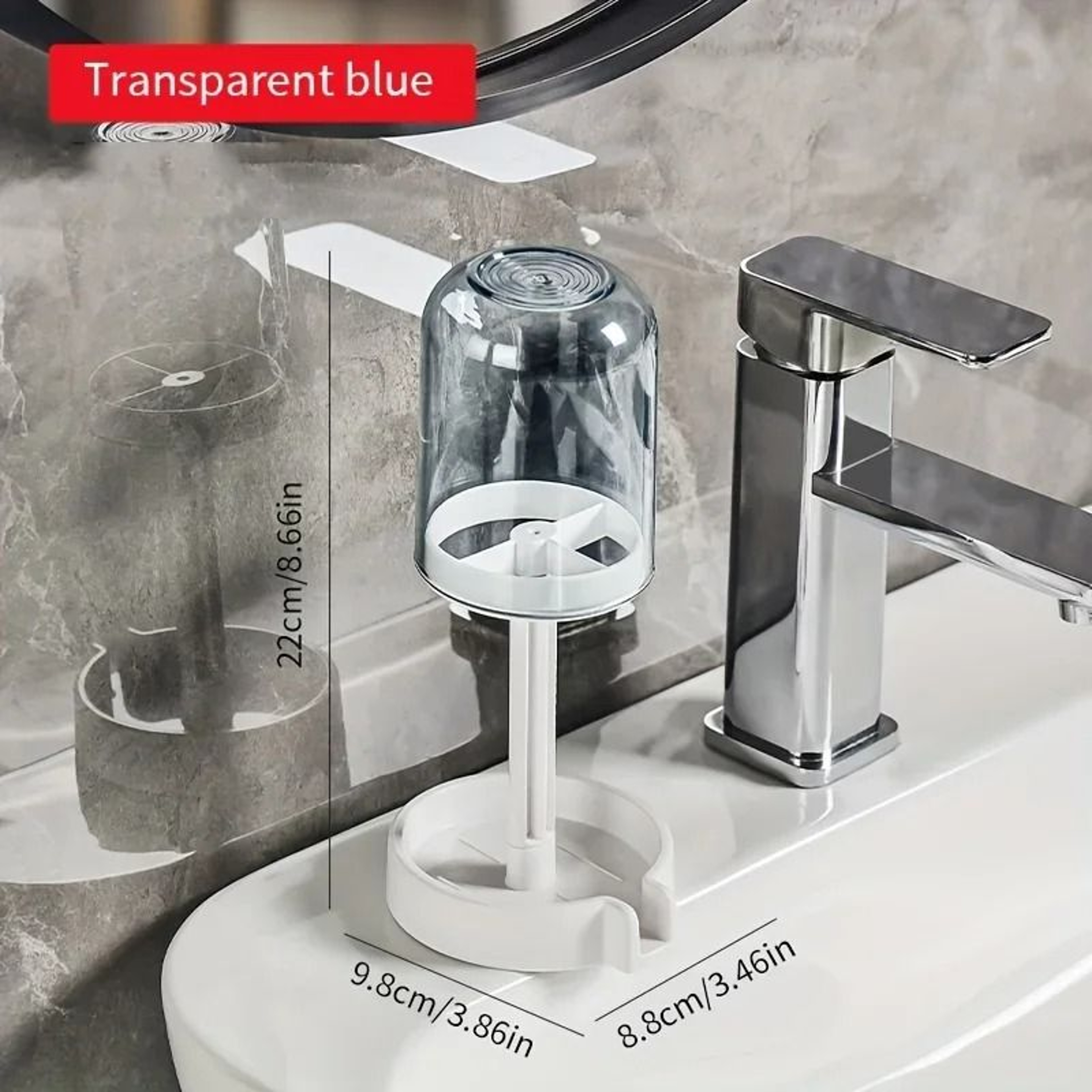 Plastic Multifunctional Bathroom Toothbrush And Cup Organizer With Dust Cover And Drainage Design 3