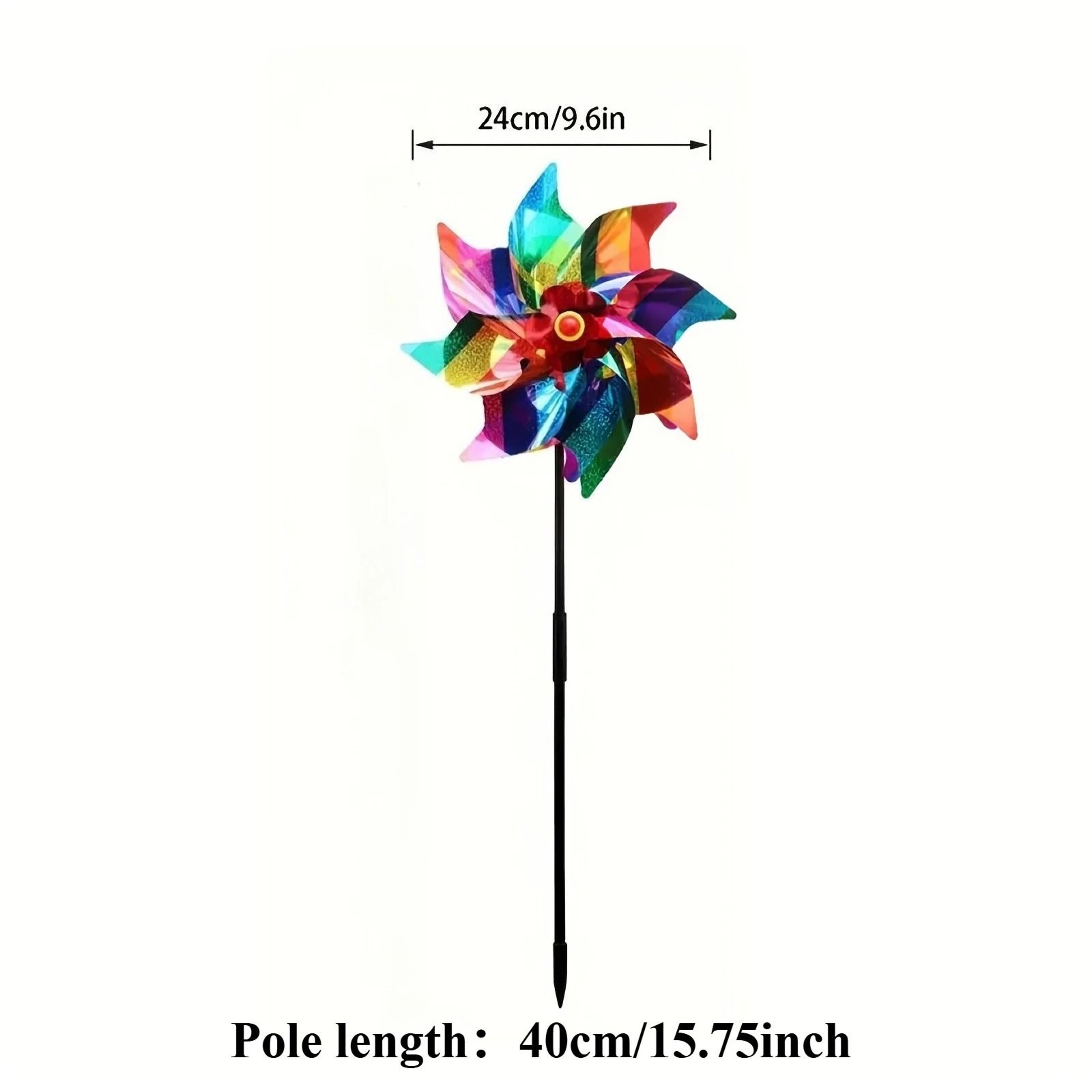 Solar Reflective Laser Windmill Bird Drive Rainbow Gradient Spinner For Gardens Terraces Balconies  2