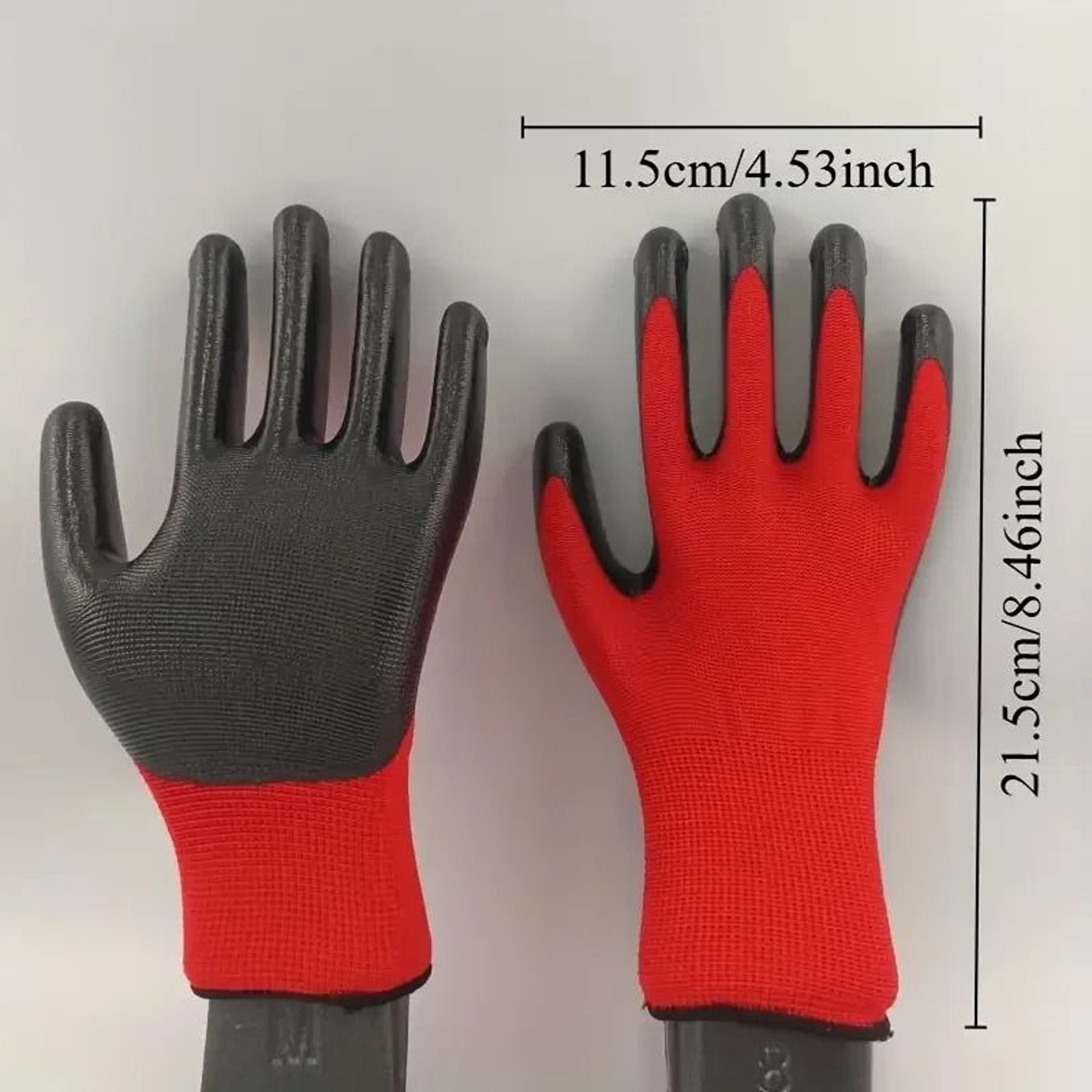 4 Pairs Multifunctional Work Gloves Durable Rubber Coated Safety Grip For Gardening And Mechanical  2