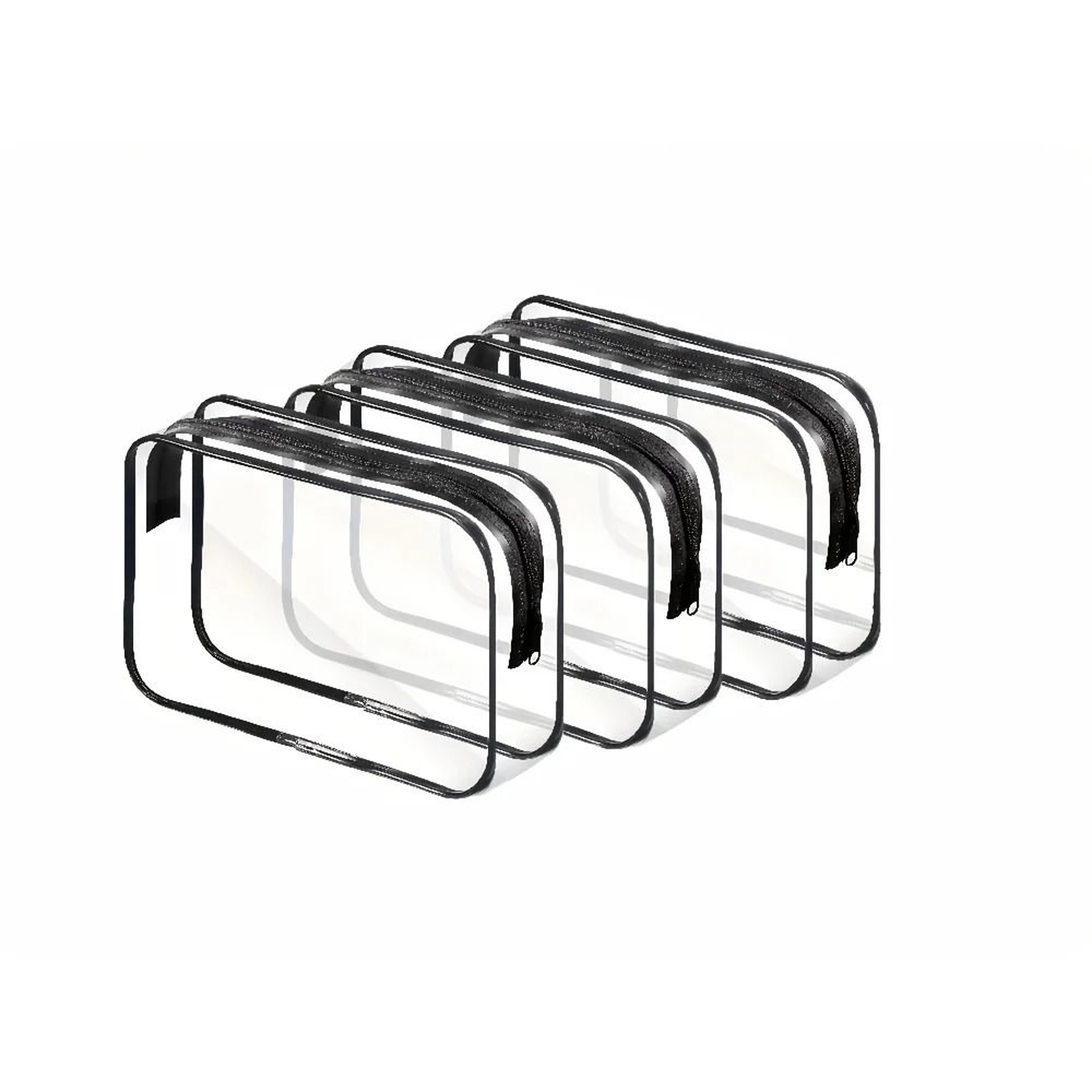 3Piece Transparent Travel Cosmetic Bag Set  Zippered Toiletry Organizers MultiFunctional Portable S 4