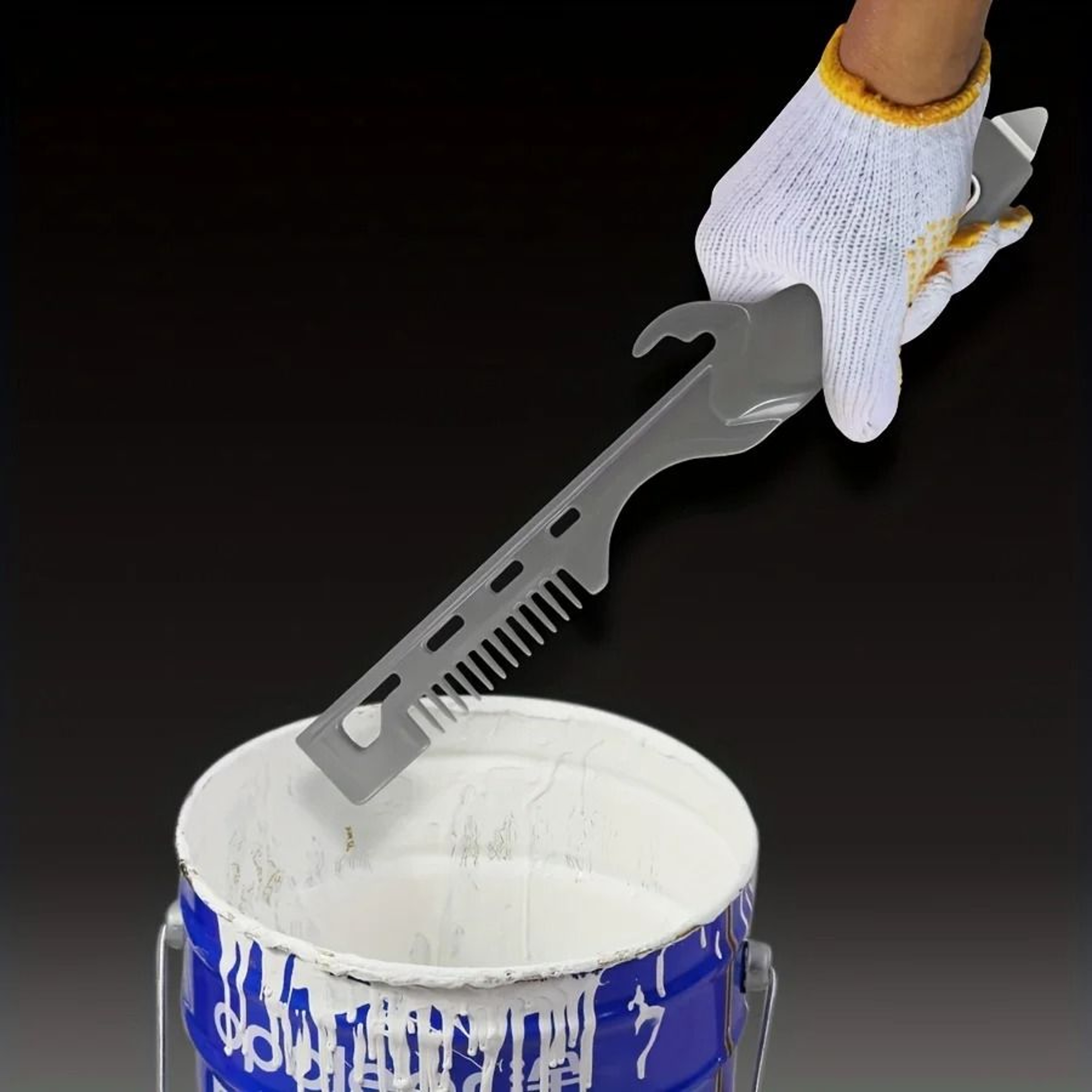MultiFunctional Paint Mixer With Glove Hook Durable Plastic Scraper For Latex And WaterBased Paints 5