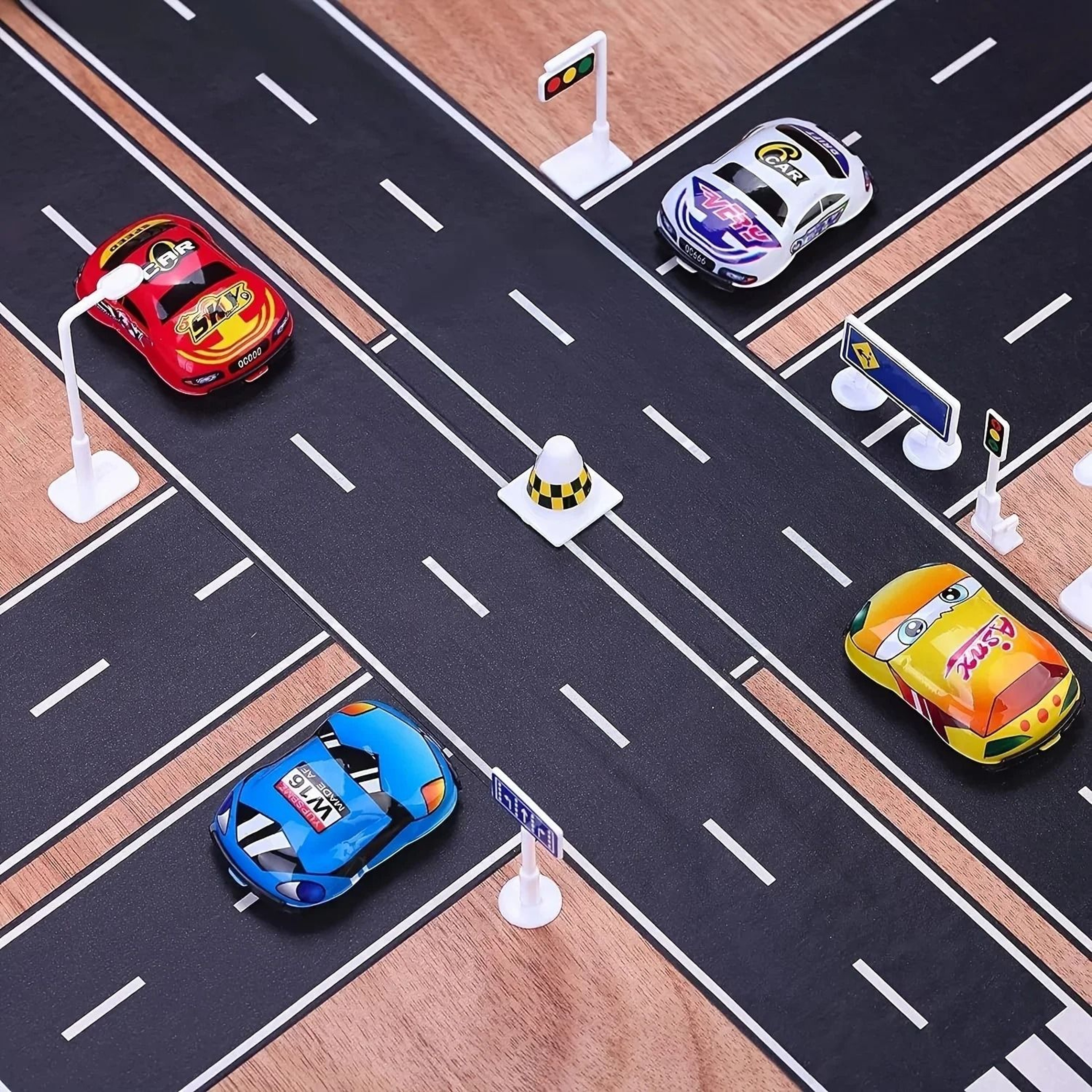 Cartoon Style Reusable Road Stickers  Durable Black Polyurethane Road Tape For Party Racing And Pla 3