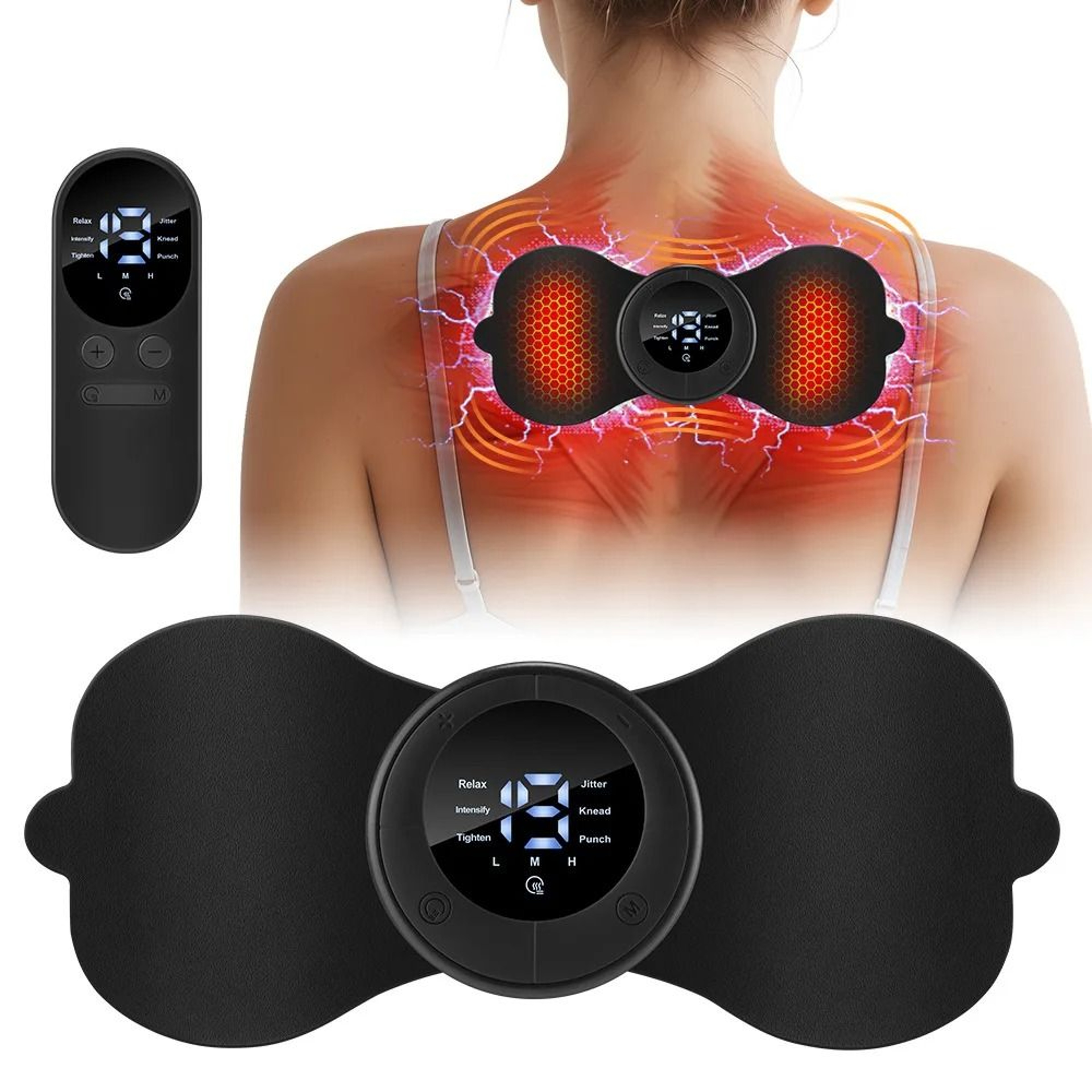 Heating Electric Muscle Stimulator Patch Microcurrent Pulse EMS Massager For Back Arm Leg Neck And  2