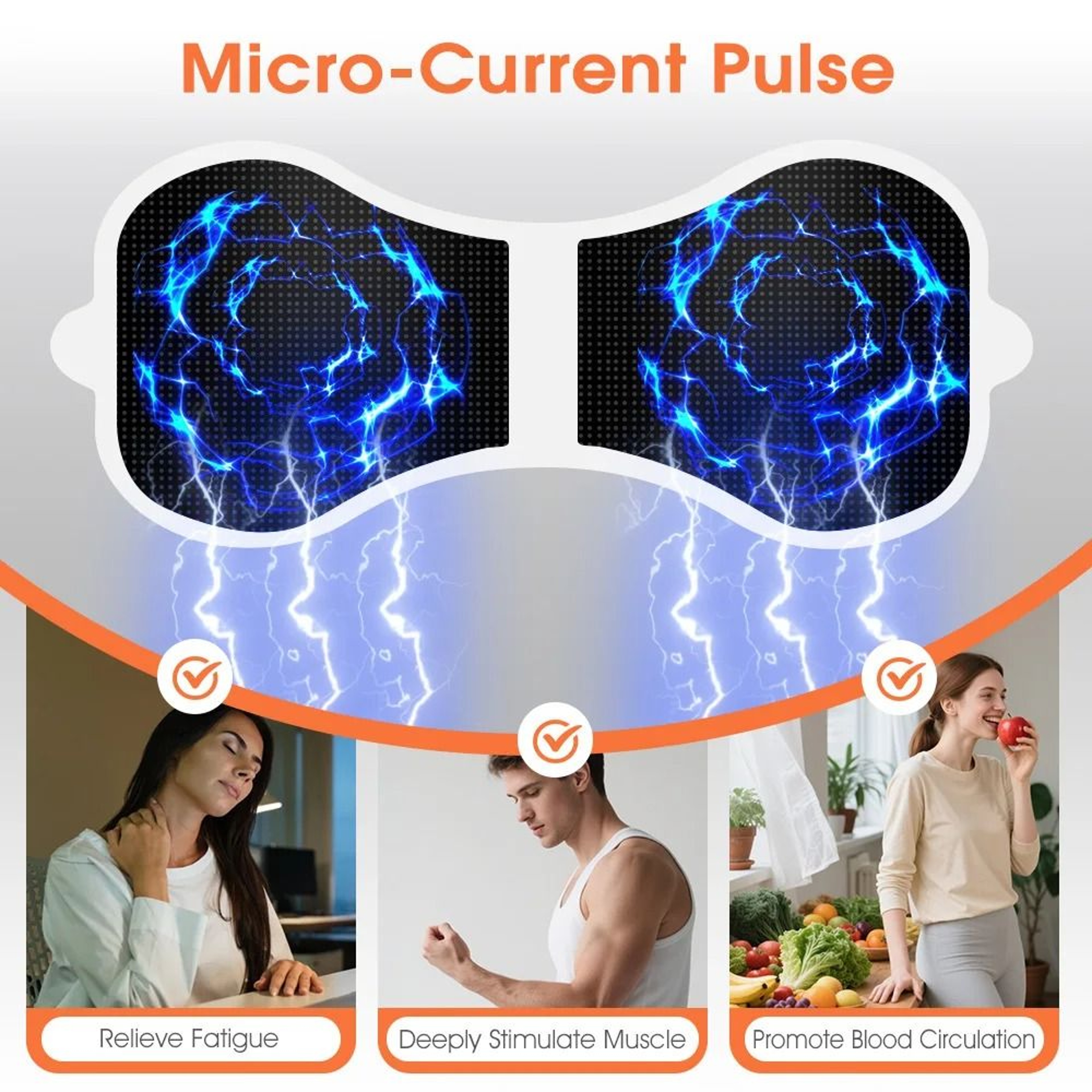 Heating Electric Muscle Stimulator Patch Microcurrent Pulse EMS Massager For Back Arm Leg Neck And  4