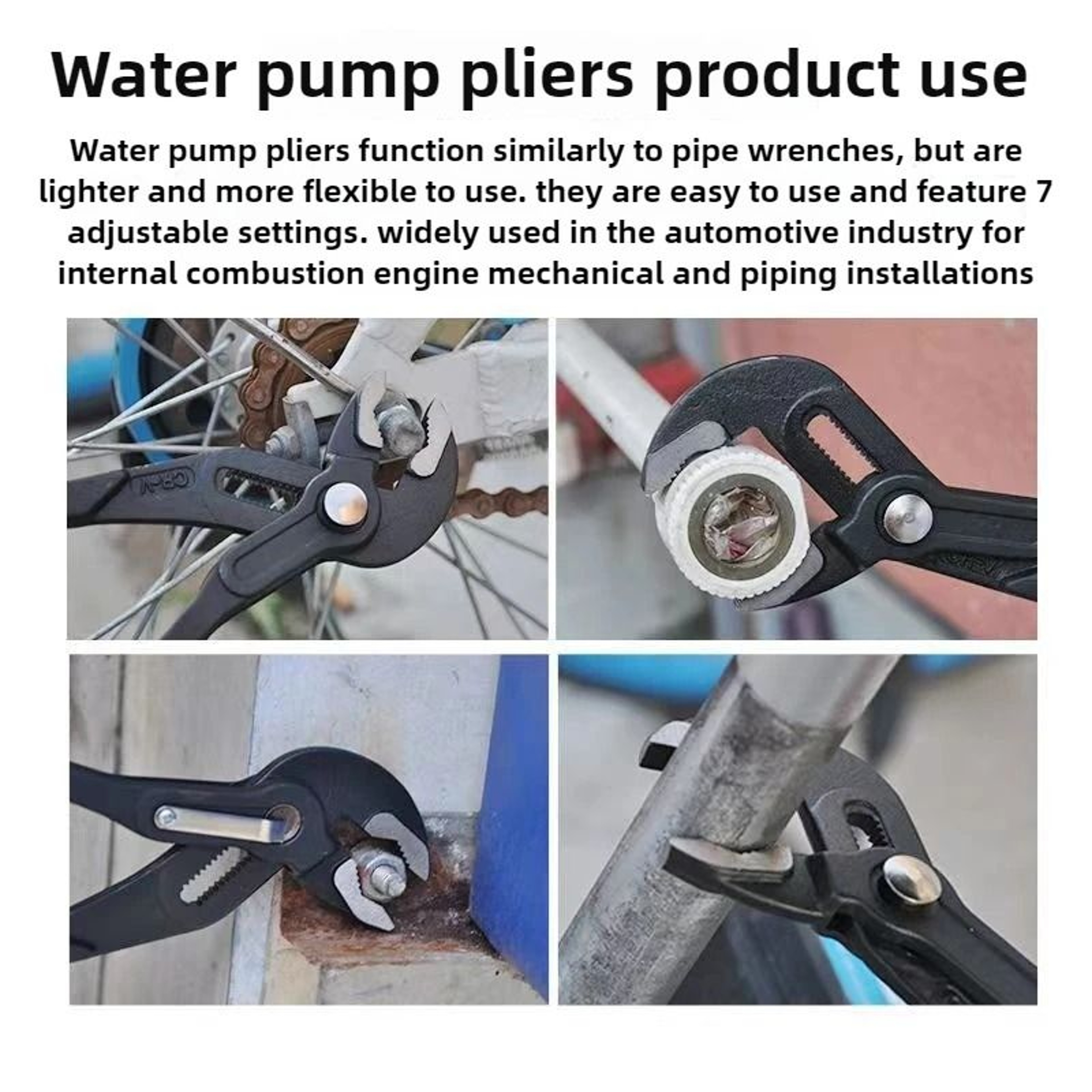 High Quality Quick Adjustable Water Pipe Pliers Household Use 12 Inch Multifunctional Soft Grip Wat 4