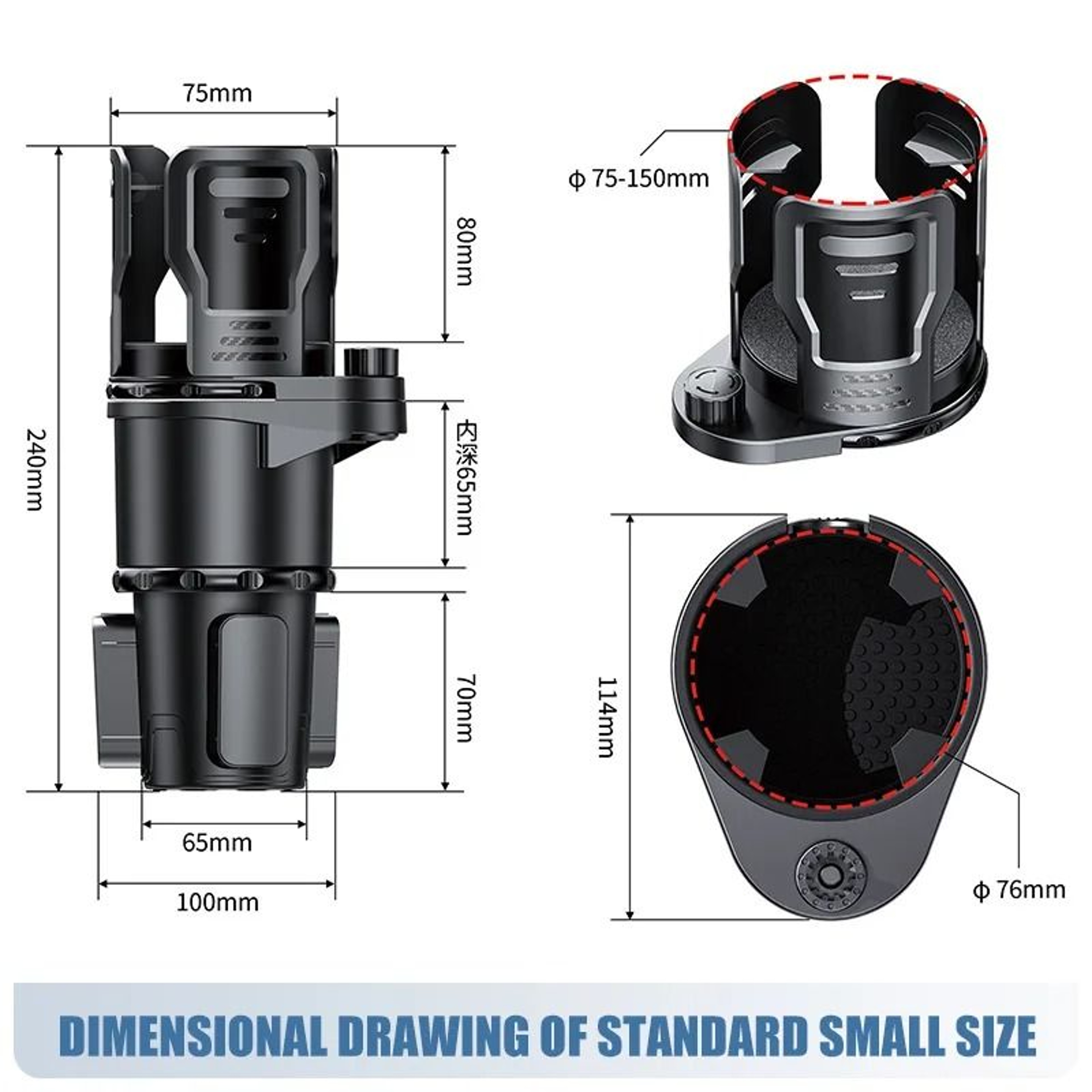 Multifunctional 2 In 1 Auto Car Seat Cup Holder Water Bottle Drink Coffee Adjustable Mount Stand Ca 5