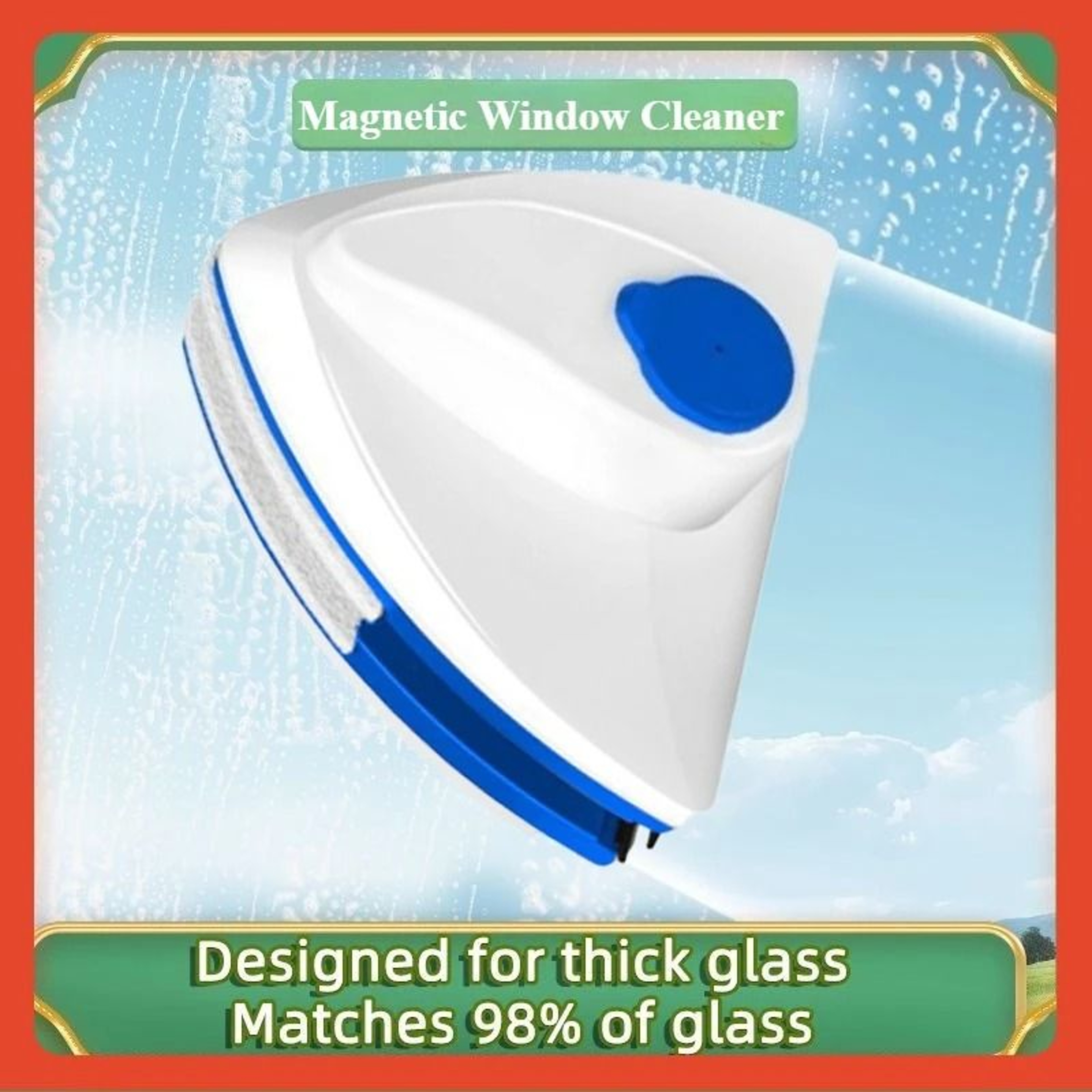 HighRise DoubleSided Magnetic Glass Window Cleaning Wiper With Water Storage 0