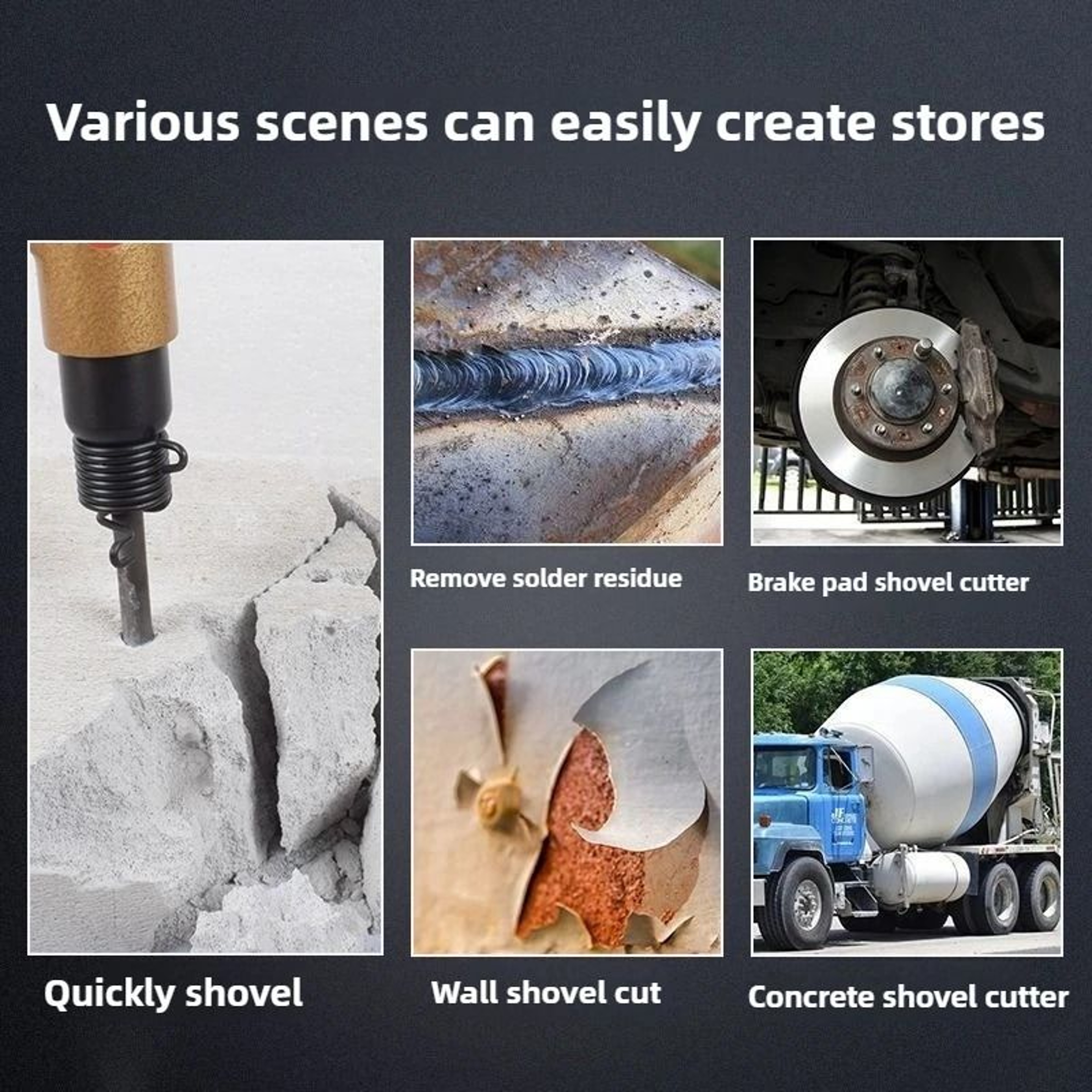 New Strong Type 150 Pneumatic Air Shovel Scraper Impact Hammer Wind Shovel Tool Set 3