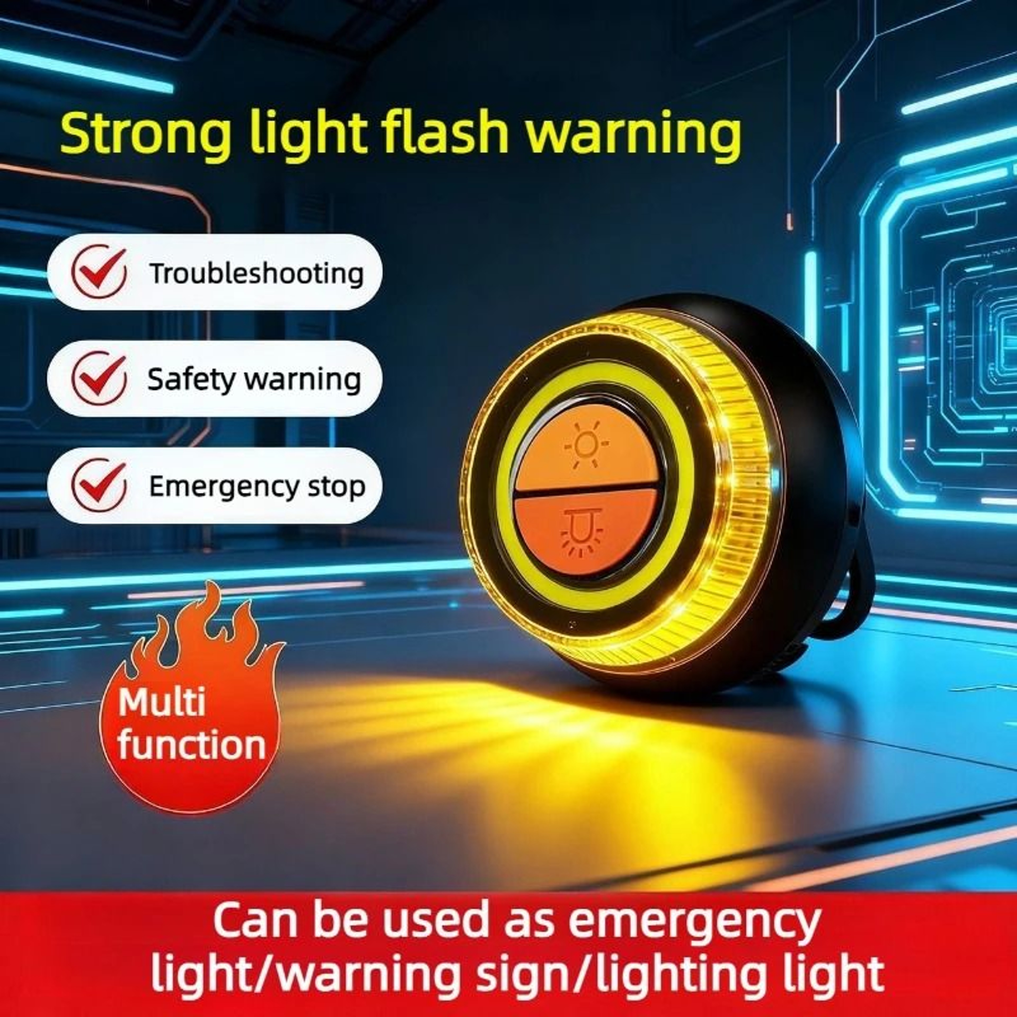 Car Emergency LED Warning Strobe Lights Strong Magnetic Induction Automotive Safety Accessories 0