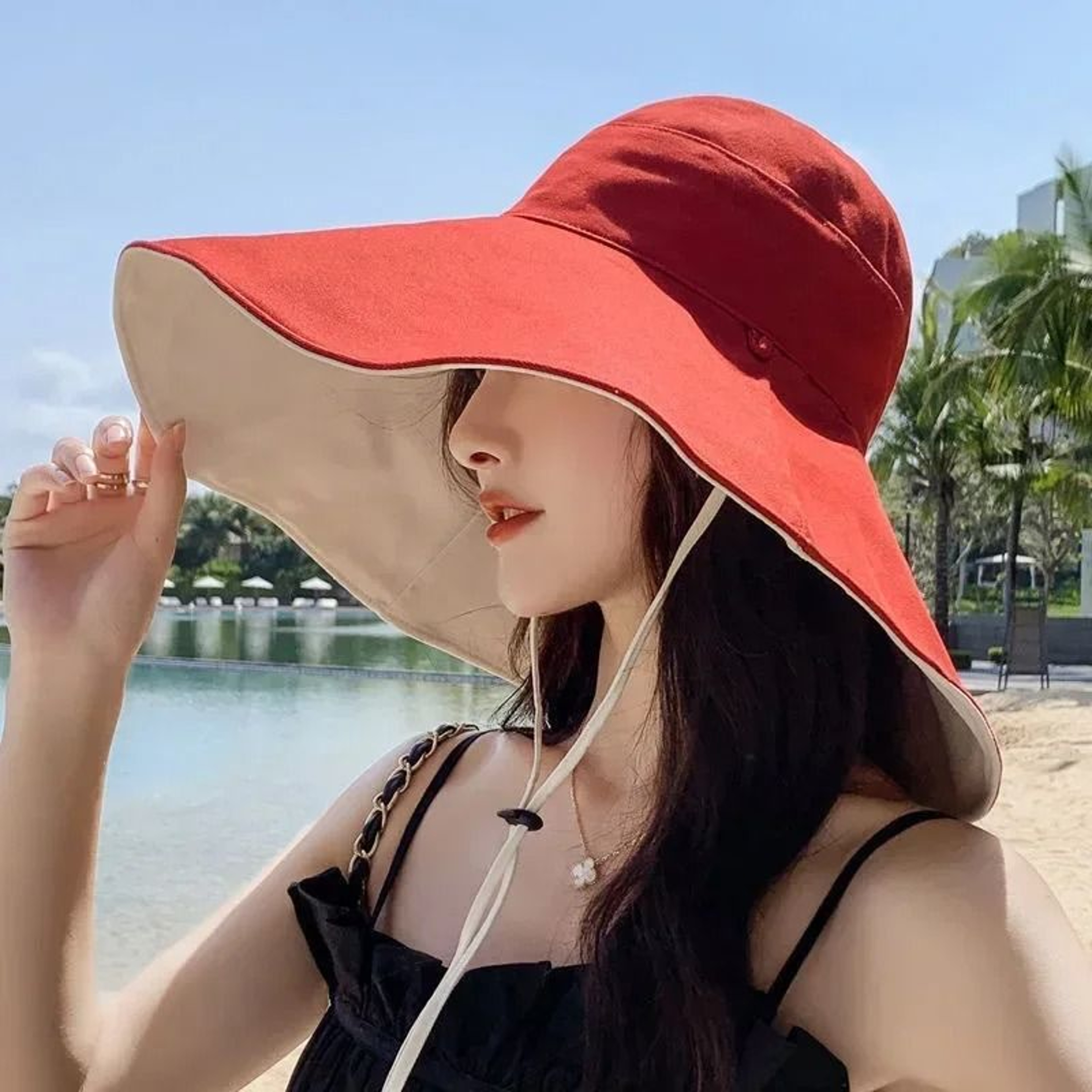 WideBrimmed UV Resistant Sun Hat For Women  Foldable Beach  Hiking Fisherman Hat 8